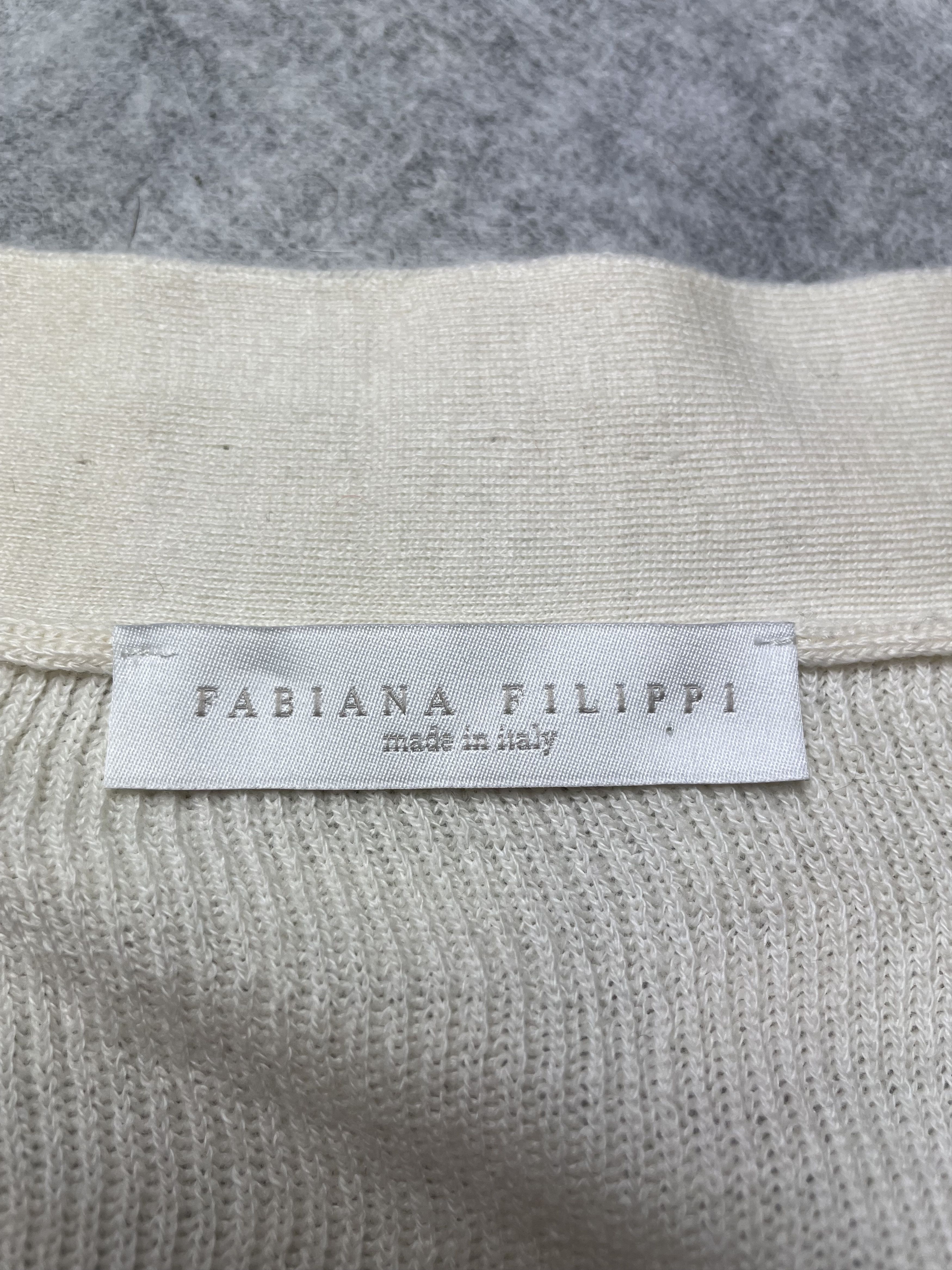 Fabiana Filippi Fabiana Filippi Ivory Short Sleeve Wool Blend Sweater Size S / US 4 / IT 40 - 8 Thumbnail