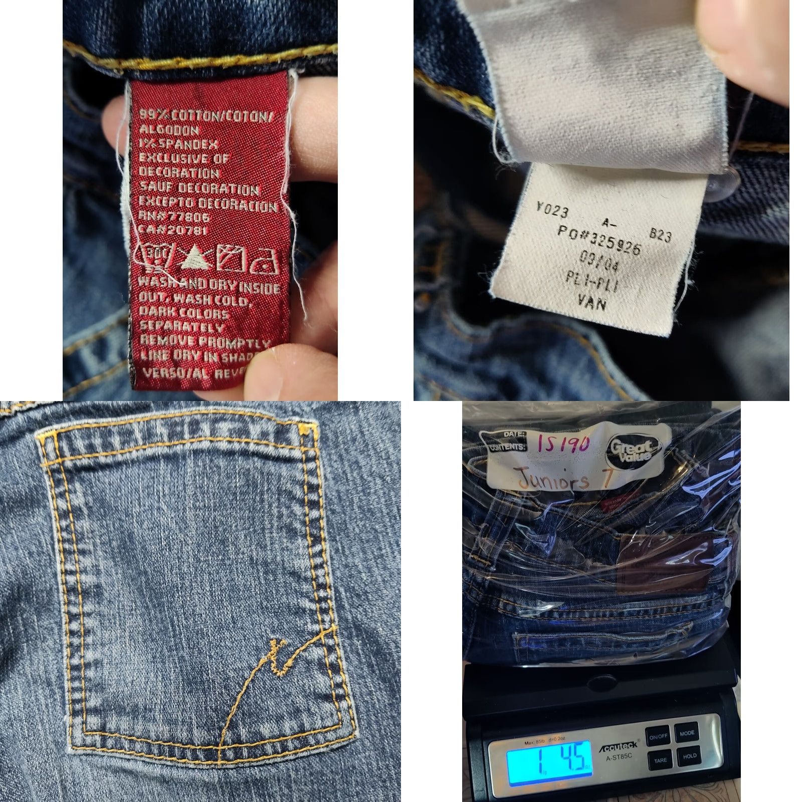 Tommy Hilfiger VTG TOMMY JEANS RED LABEL Women Juniors Size 7 Crop Stretch Denim Blue Jeans Size 28" / US 6 / IT 42 - 10 Thumbnail