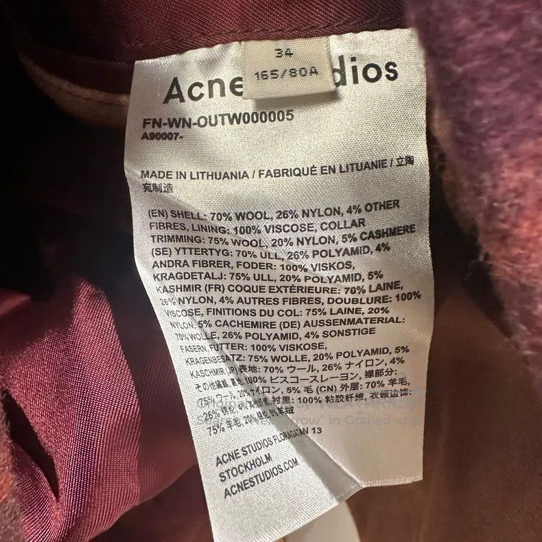 Acne Studios Acne Studios Checkered wool coat with turned-down collar Size XXS / US 00 / IT 34 - 4 Thumbnail