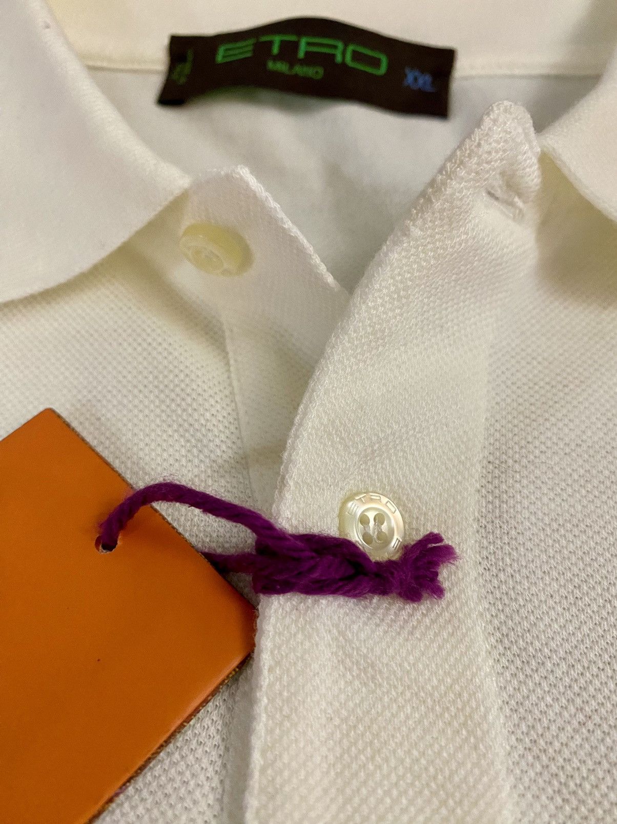 Etro Etro 🇮🇹 white open polo XXL NWT Size US XXL / EU 58 / 5 - 4 Thumbnail