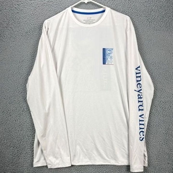 Vineyard Vines Vineyard Vines Shirt Mens Medium White Graphic VV 98 Sailing Performance Size US M / EU 48-50 / 2 - 4 Thumbnail