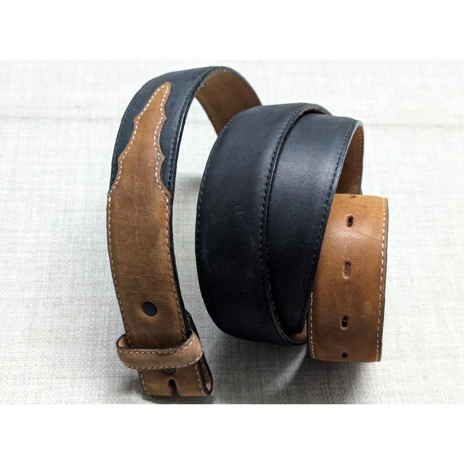 Vintage VINTAGE Silver Creek WESTERN Belt Buckle Leather Belt 50 Men Brown/Black Western 50 Cowboys Rodeo Southwestern USA Made Belt Mens Size ONE SIZE - 4 Thumbnail
