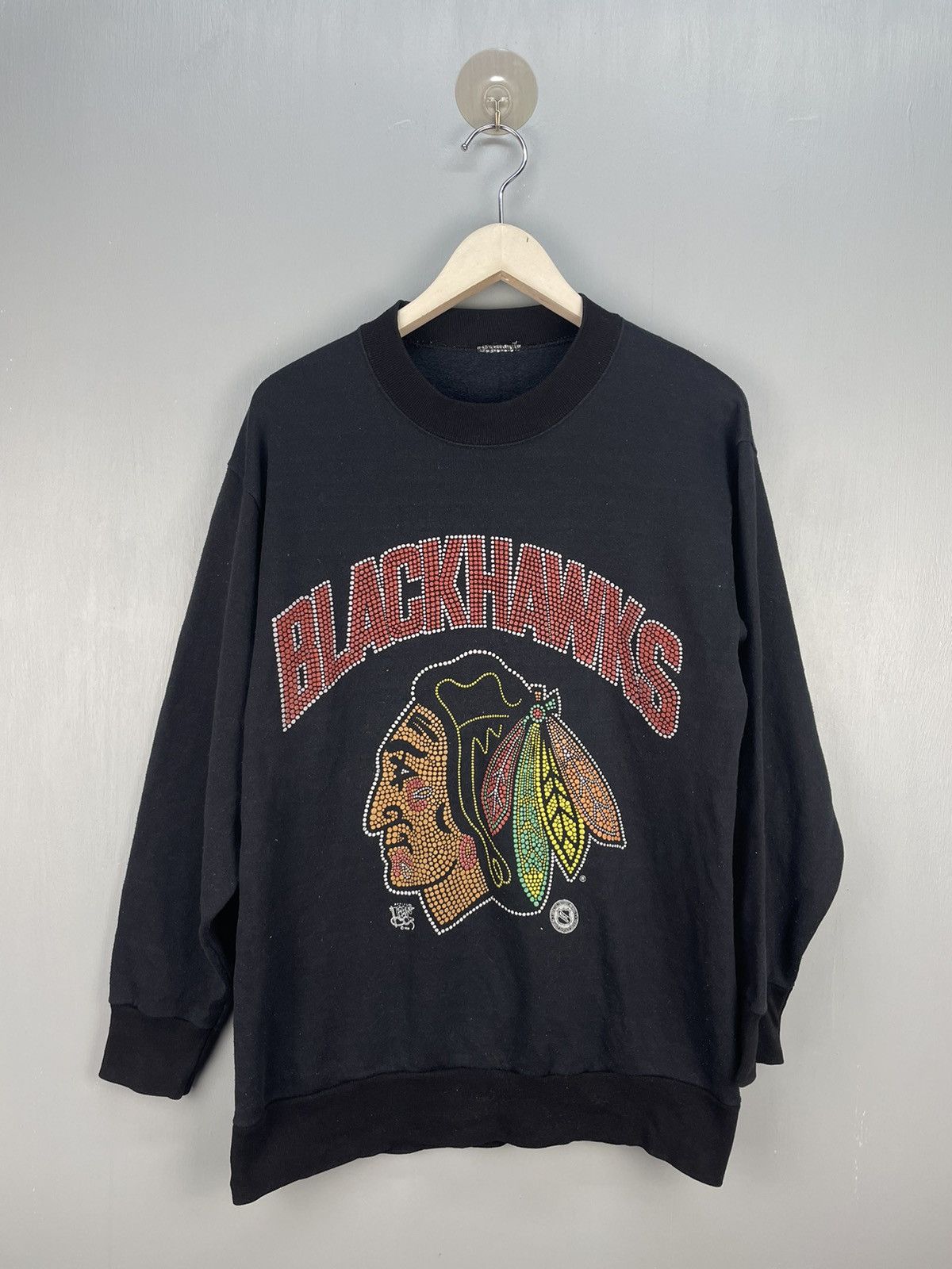 NHL Vintage 90s Blackhawks NHL sweatshirt Size US M / EU 48-50 / 2 - 1 Thumbnail