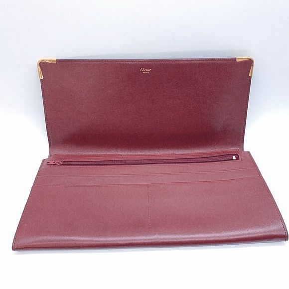 Cartier Cartier Les Must de Cartier Burgundy Leather Calfskin Clutch Size ONE SIZE - 6 Thumbnail