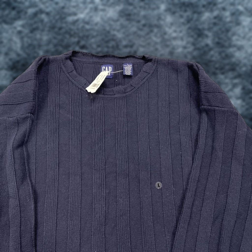 Gap VINTAGE GAP Sweater Mens Large Blue Cotton Ribbed Crewneck Deadstock 90s NWT Size US L / EU 52-54 / 3 - 1 Thumbnail