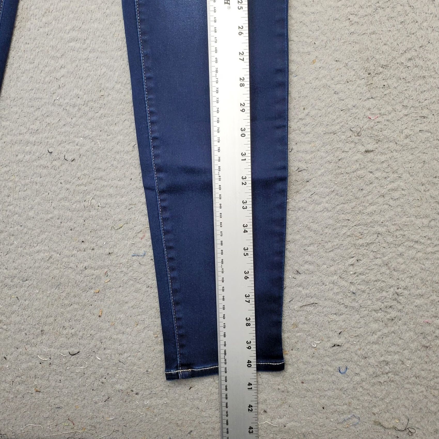 Vintage Seven7 Legging Jeans Women 12 Blue Denim Cotton Ultra High Rise Comfort Size 34" / US 12 / IT 48 - 3 Thumbnail