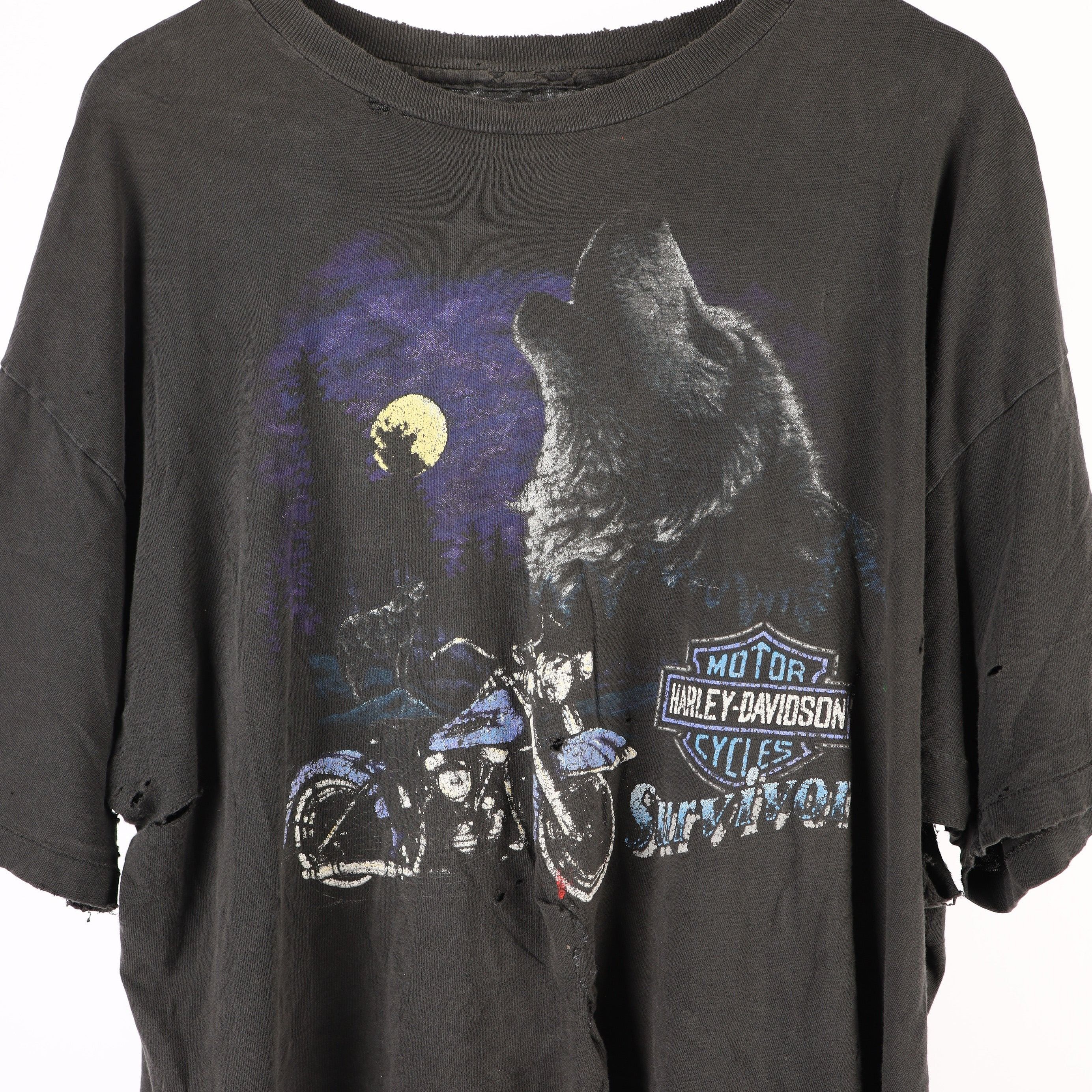 Vintage VINTAGE THRASHED HARLEY WOLF TEE Size US XL / EU 56 / 4 - 3 Thumbnail