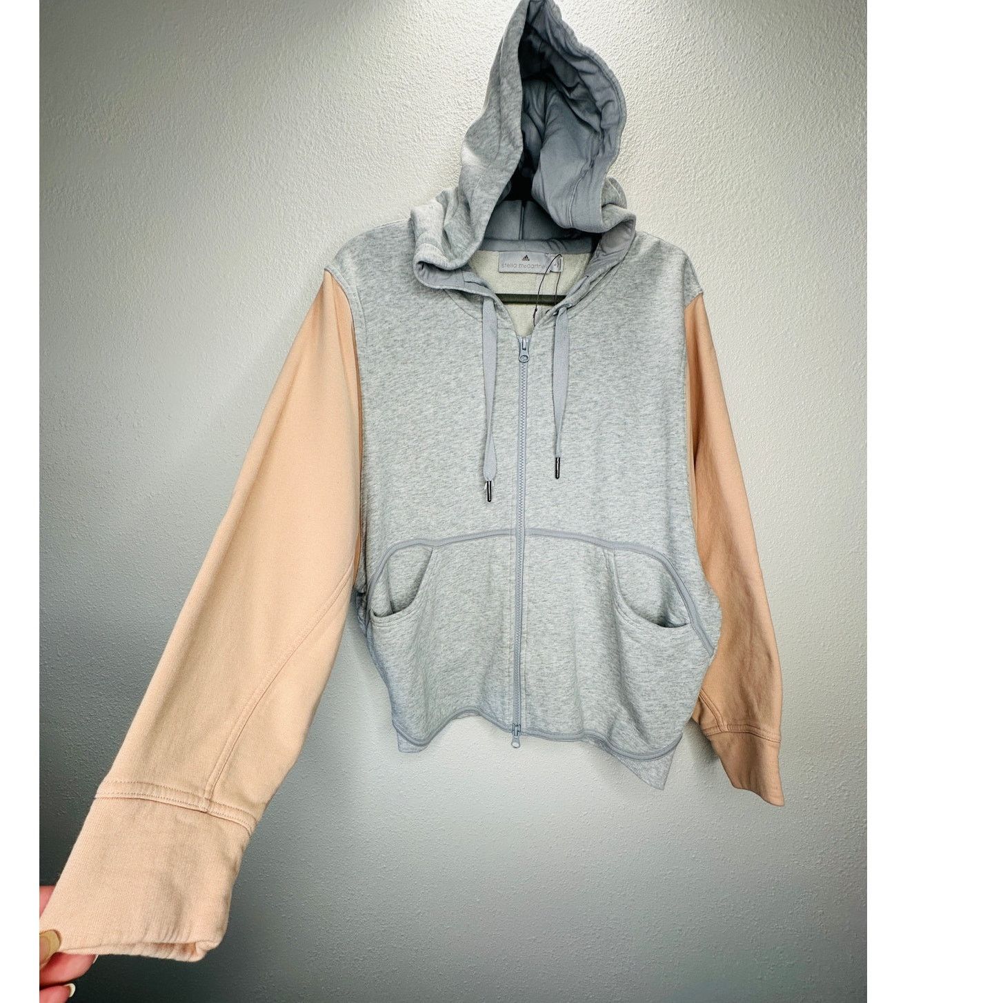 Stella McCartney NWOT Stella McCartney x Adidas Gray Peach Hoodie Sweater L Size L / US 10 / IT 46 - 6 Thumbnail