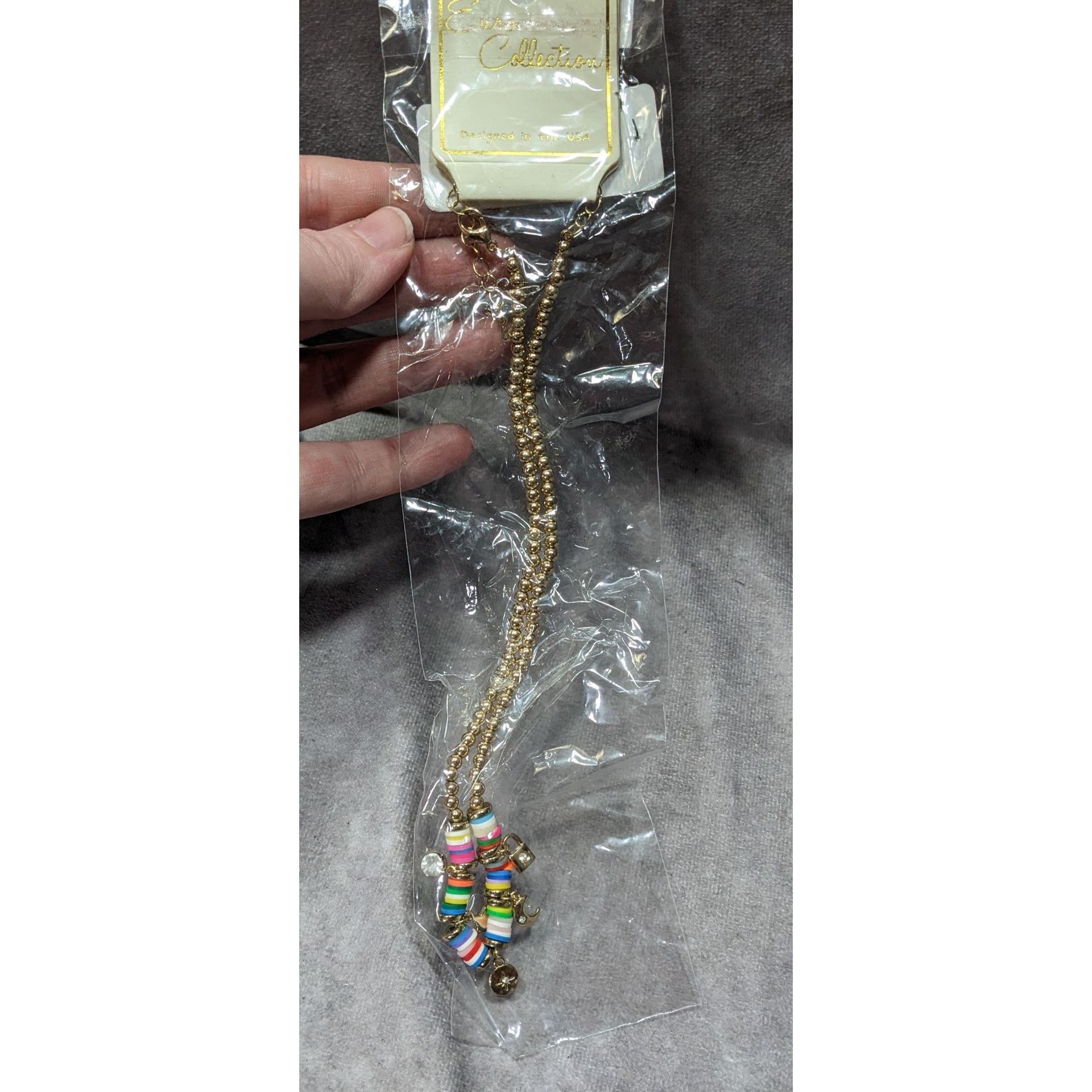 Other Euro Collection Rainbow Beaded Gold Tone Charm Necklace Size ONE SIZE - 1 Preview