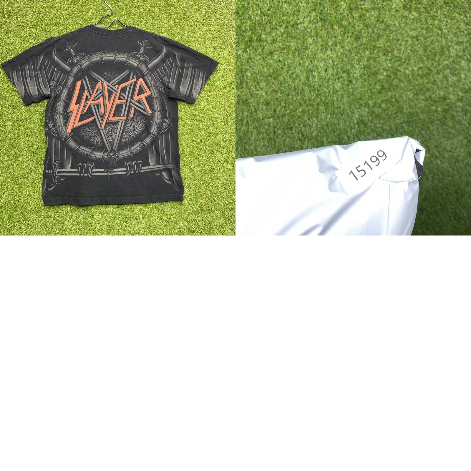 Layer 8 VINTAGE Slayer Shirt Mens XL Black Graphic Print Crew Neck 90s Band Tee Eagle Pentagram Limited Edition Men’s T-Shirt Size US XL / EU 56 / 4 - 8 Thumbnail