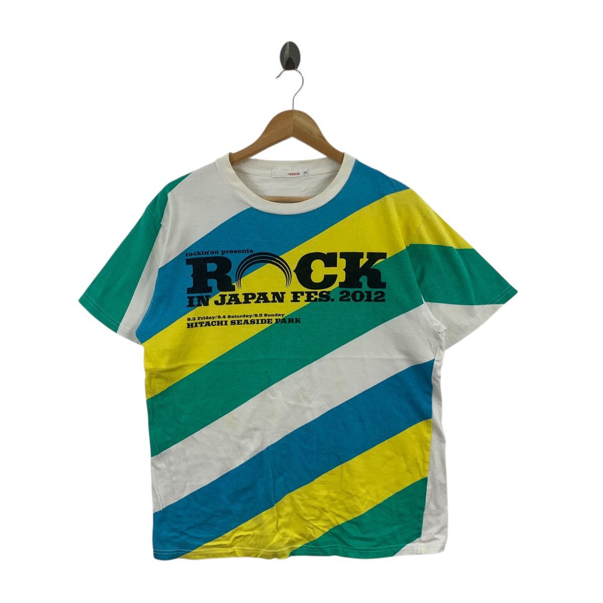 Other ROCKIN ON Rock In Japan Festival 2012 Striped Tee Shirt Size US L / EU 52-54 / 3 - 3 Thumbnail