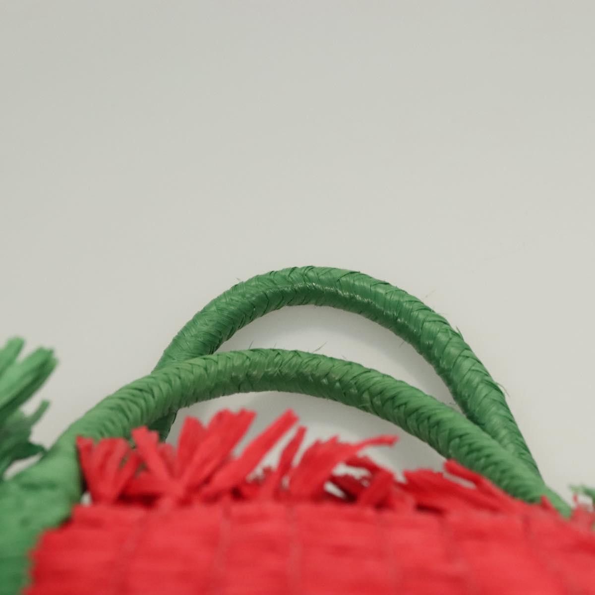 Gucci GUCCI Hand Bag Straw Green Red Size ONE SIZE - 8 Thumbnail