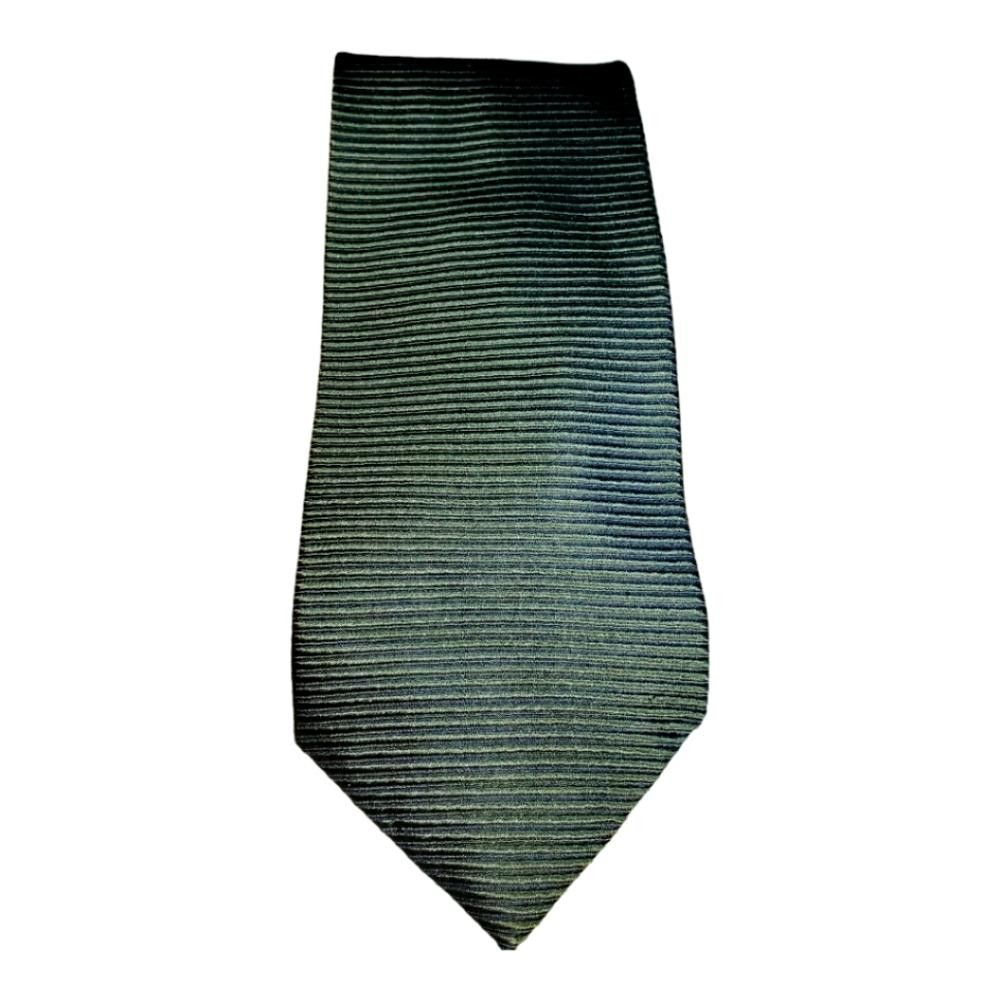 Designer T111 Anne Klein Vintage Silk Olive Tie 56" Size ONE SIZE - 1 Thumbnail