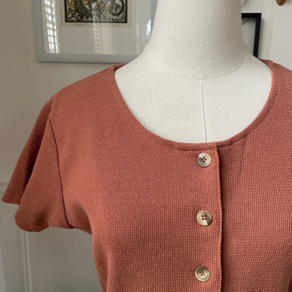 Vintage Vintage 90s MJ Carroll Terracotta Short Sleeve Button Front Shirt S Size S / US 4 / IT 40 - 2 Thumbnail