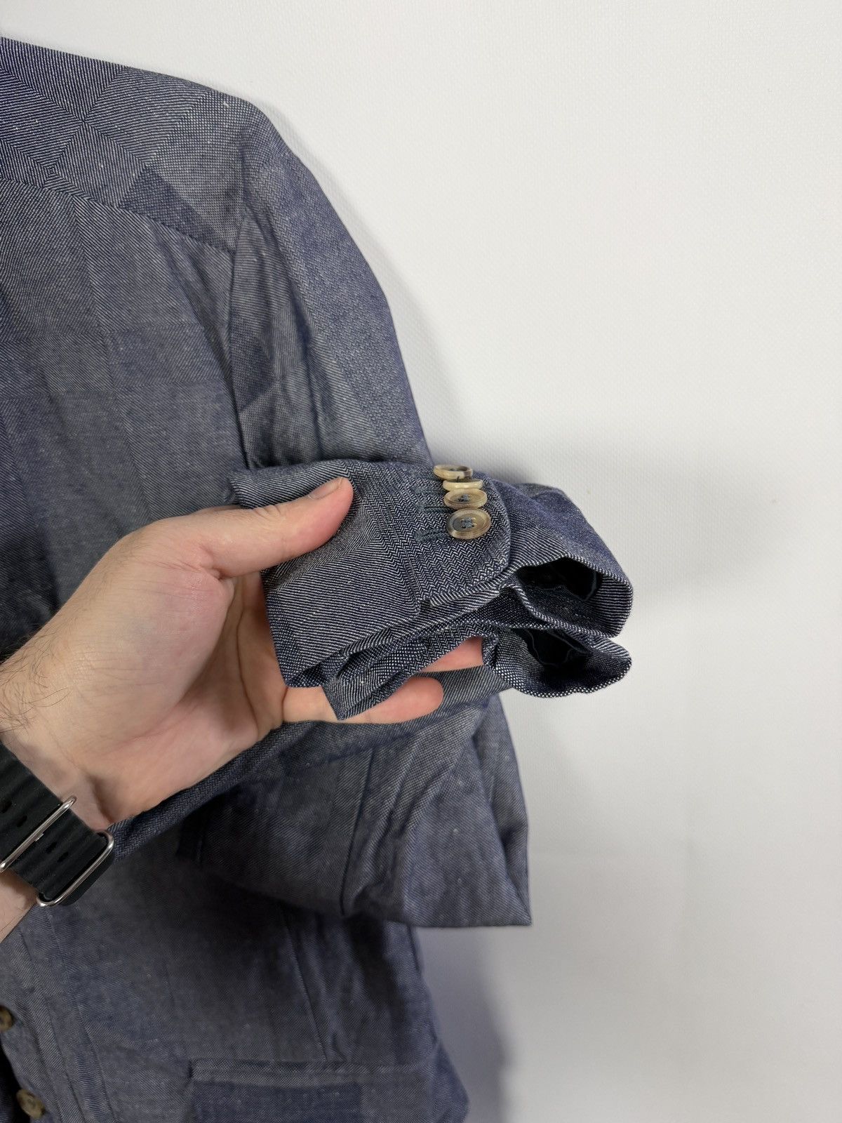 Diesel Black Gold Diesel Black Gold Denim Chambray Pattern Blazer Jacket Italy Size US L / EU 52-54 / 3 - 7 Thumbnail