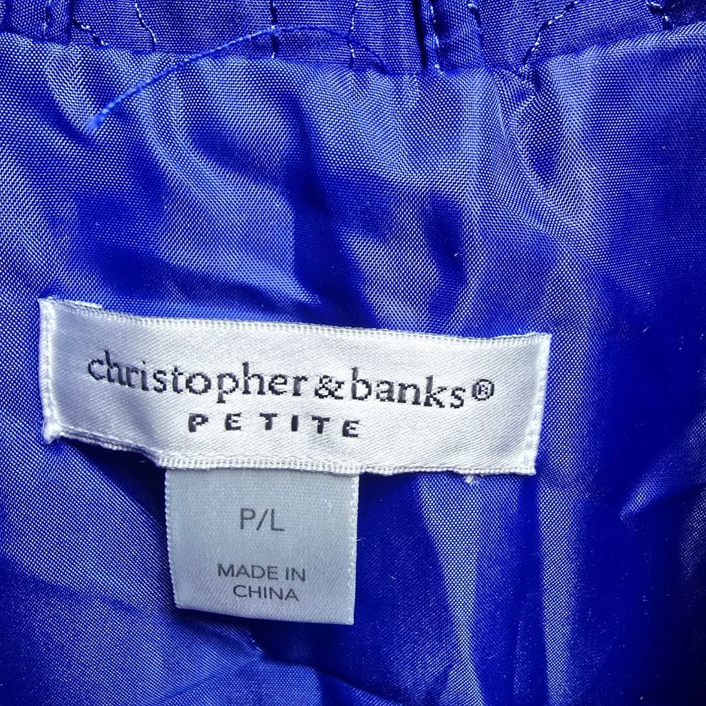 The Unbranded Brand Women's Christopher & Banks Blue Quilted Vest Petite P/L Size S / US 4 / IT 40 - 2 Thumbnail