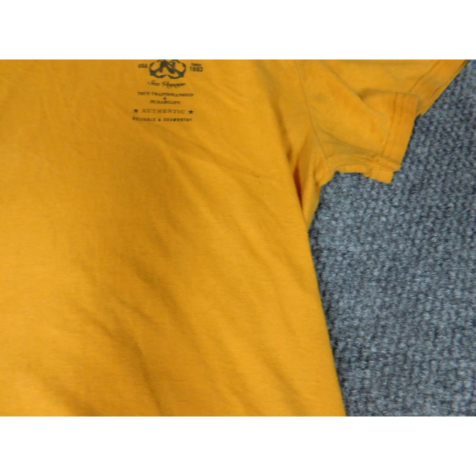 Nautica Nautica Shirt T-Shirt Mens L Yellow Short Sleeve Crew Neck Logo Cotton Blend, Polyester Classic All Seasons, Regular Fit, Navy? Wait, yellow. Size US L / EU 52-54 / 3 - 4 Thumbnail