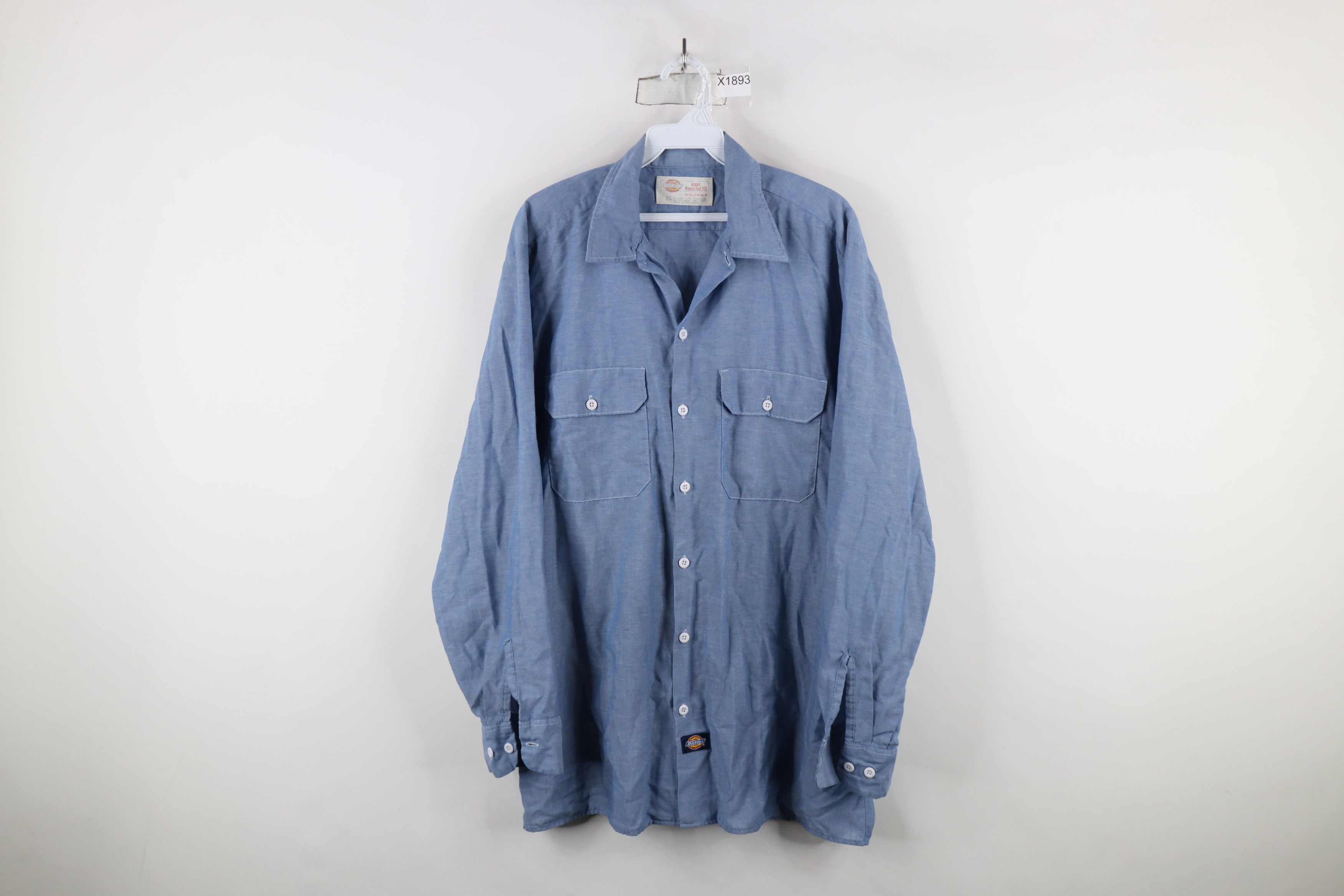 Dickies × Vintage Vintage 90s Dickies Chambray Workwear Button Shirt USA Size US M / EU 48-50 / 2 - 1 Thumbnail