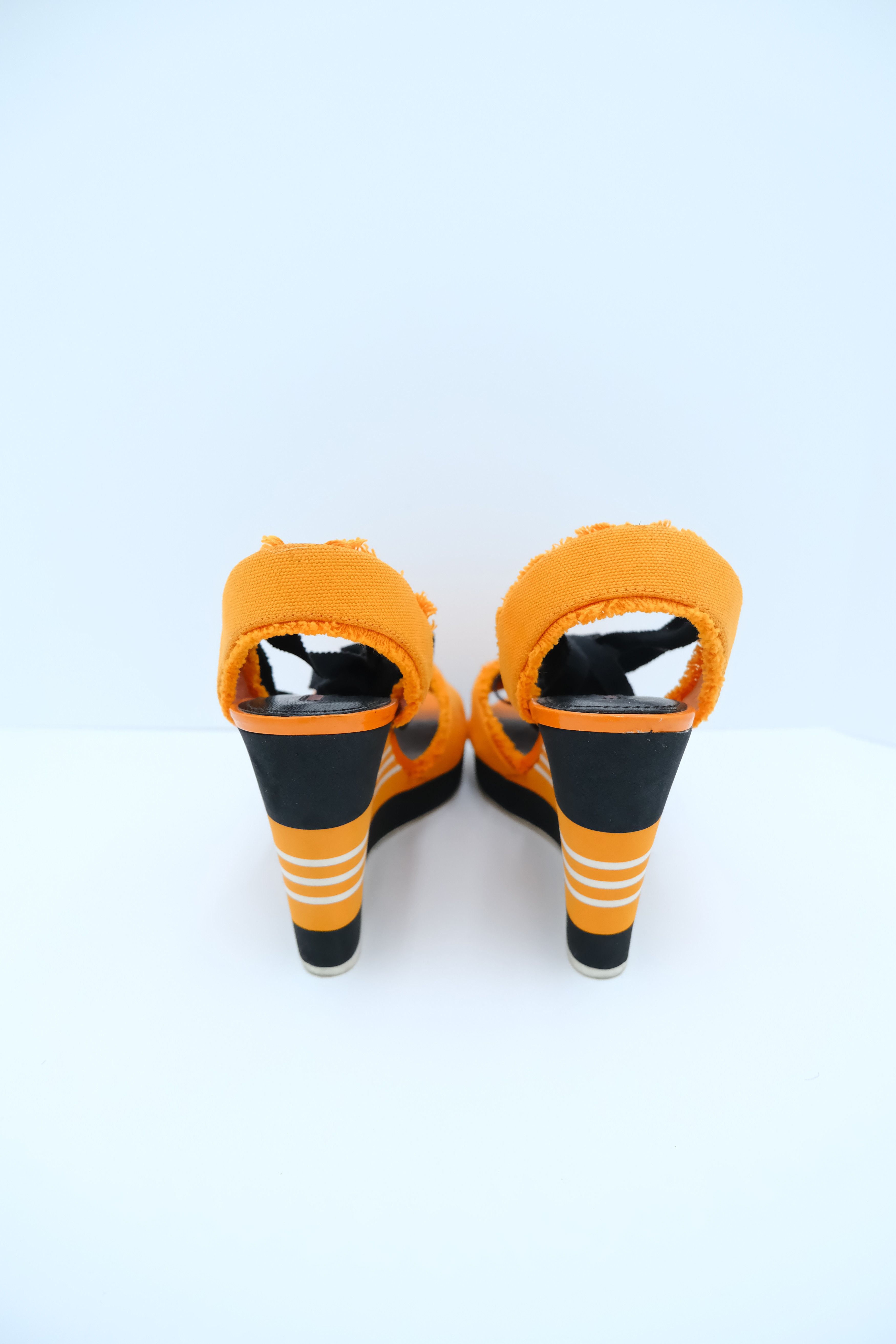 Prada Prada Sport Orange Striped Lace Up Espadrilles Size US 8.5 / IT 38.5 - 5 Thumbnail