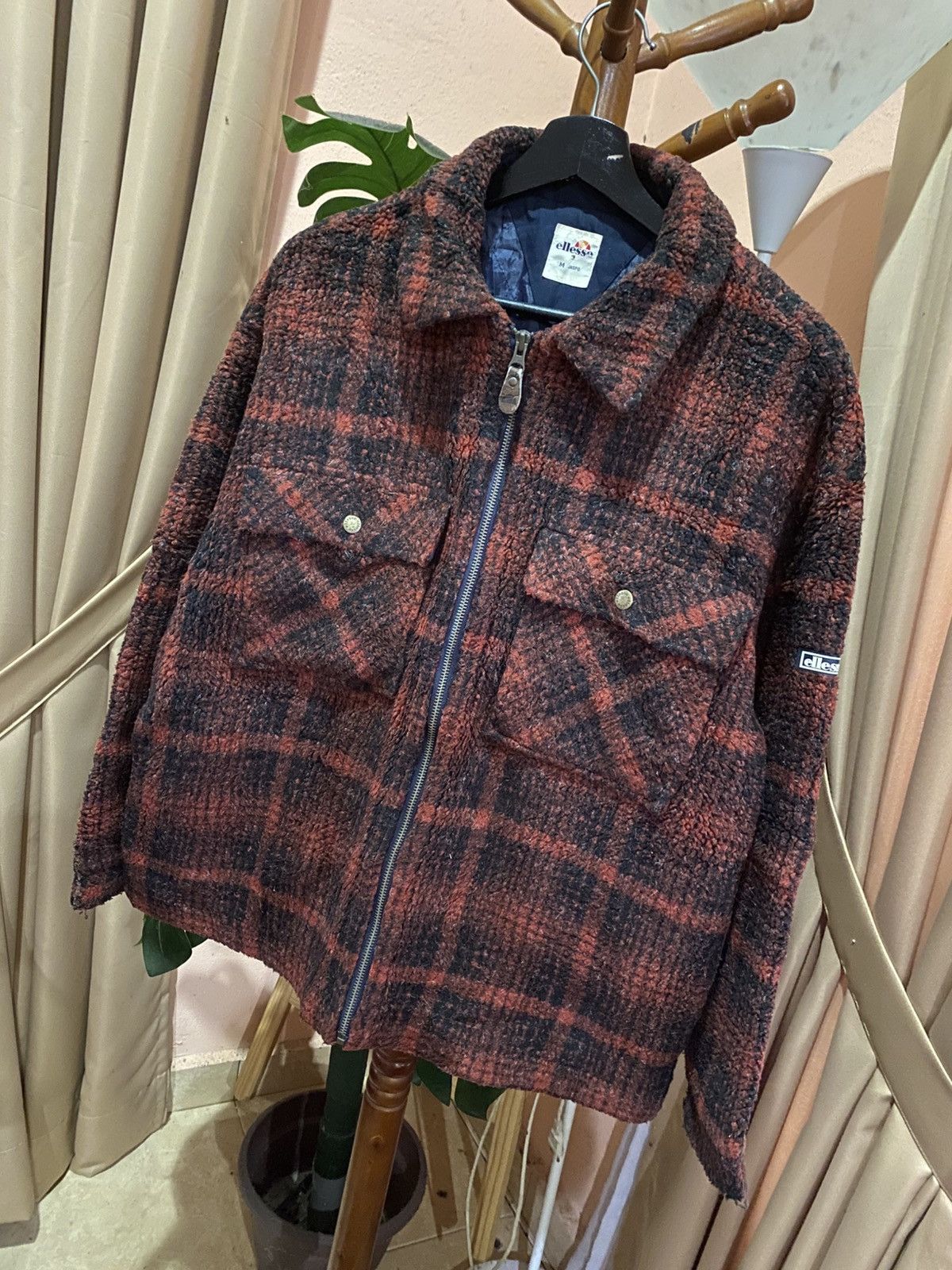 Ellesse VINTAGE ELLESSE RED PLAID FLEECE JACKET Size US M / EU 48-50 / 2 - 2 Thumbnail