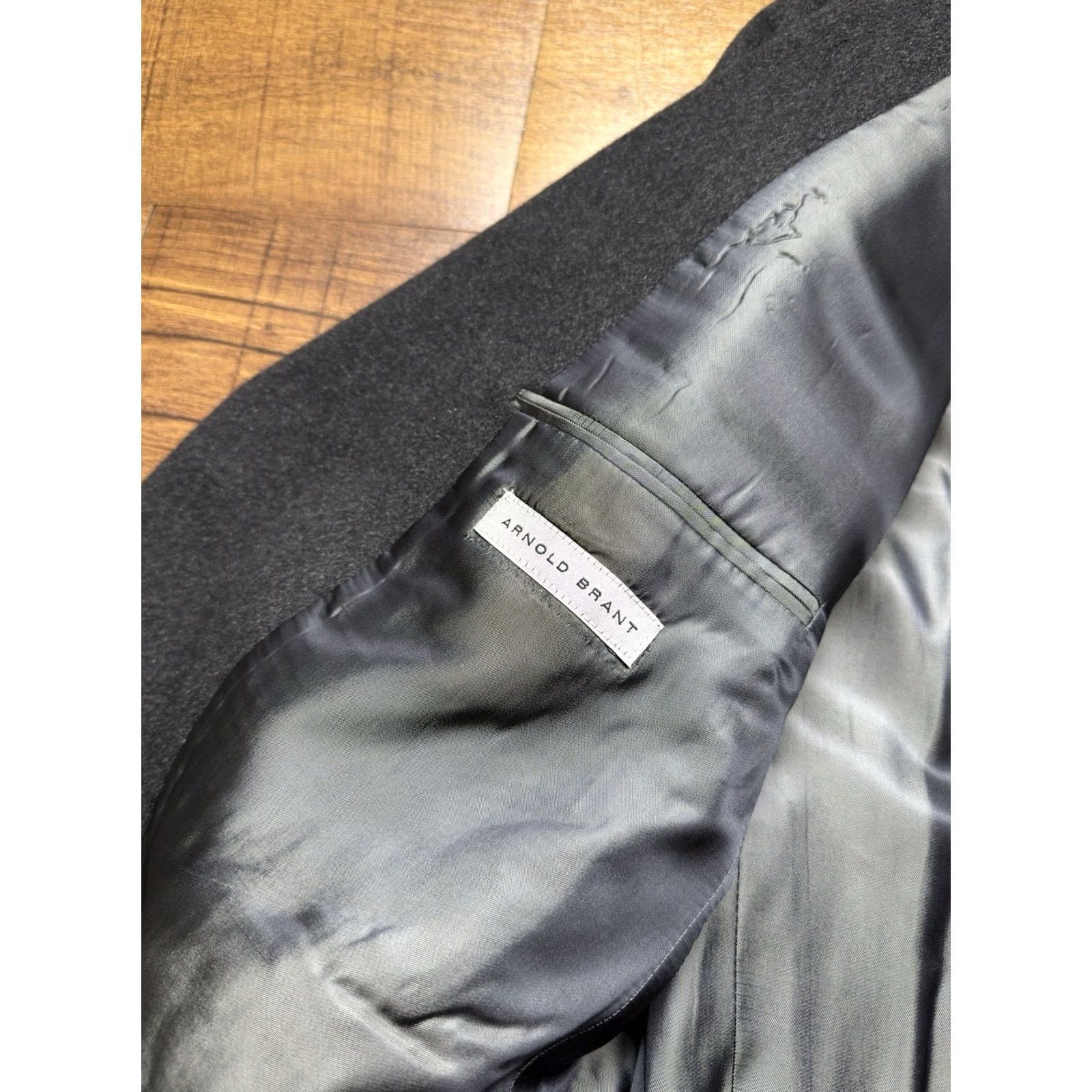 Vintage Arnold Brant 100% Cashmere Blazer Black Sport Coat Jacket Men’s Size 46R shirts? Size 46R - 7 Thumbnail