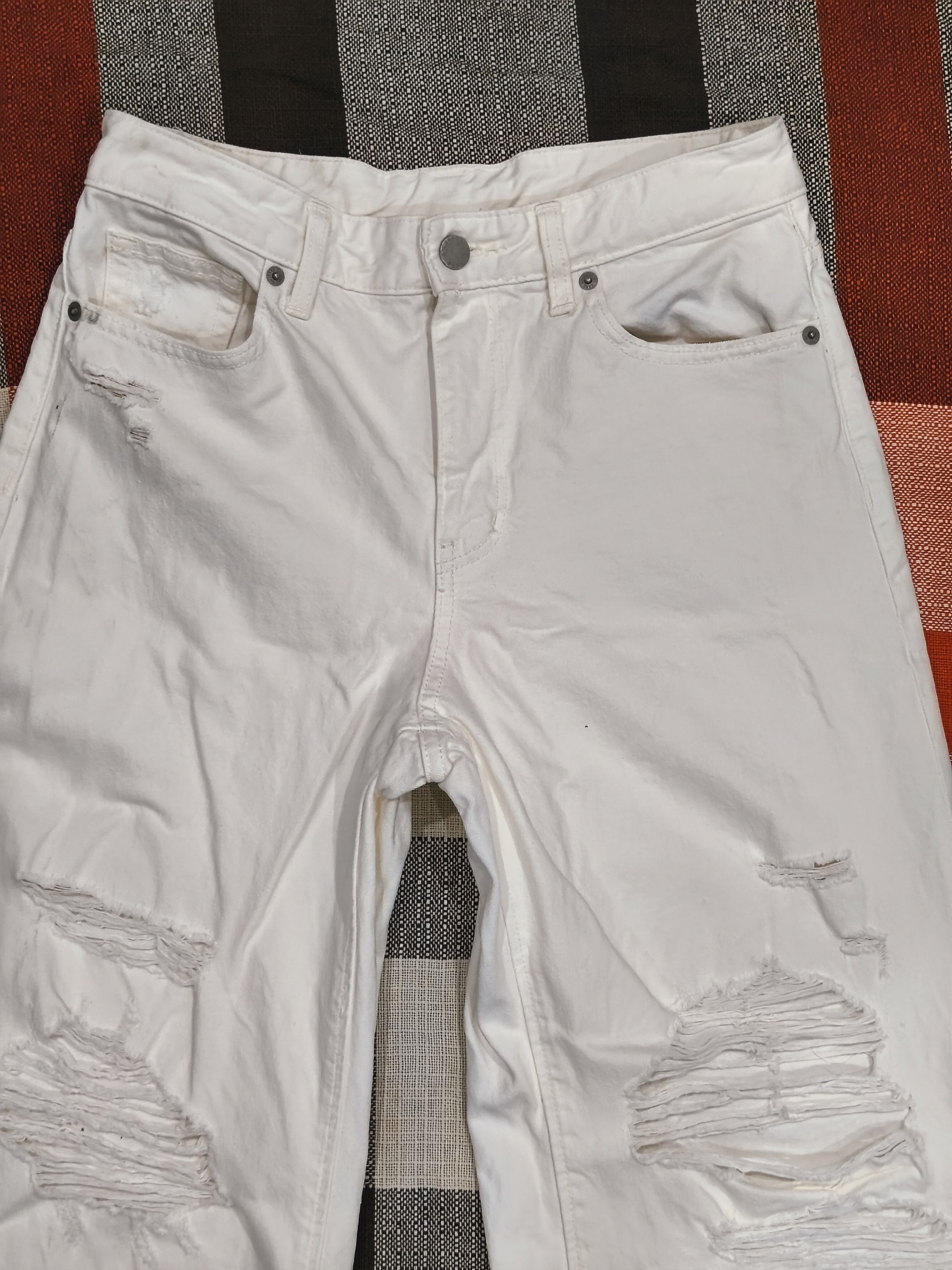 GU Distressed Gu jeans off white wide leg L Size 30" / US 8 / IT 44 - 2 Thumbnail