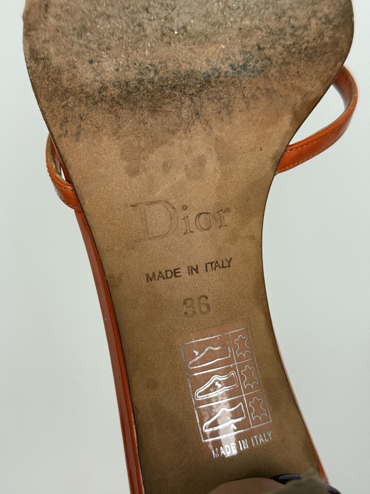 Dior × Vintage Dior Orange Leather Mules Sandals Straps Size US 6 / IT 36 - 10 Thumbnail