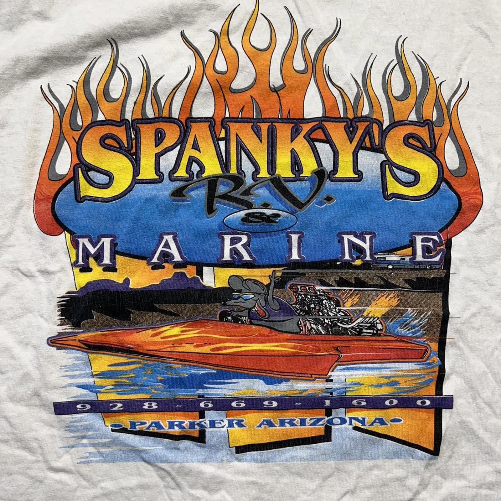 Anvil Vintage 90s Spankys RV Marine Parker Arizona Flame Tank Size US XXL / EU 58 / 5 - 5 Thumbnail