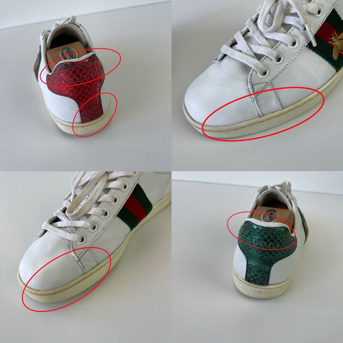Gucci Gucci Ace Bee Embroidered Trainers Leather Sneakers White Size US 8 / IT 38 - 15 Thumbnail