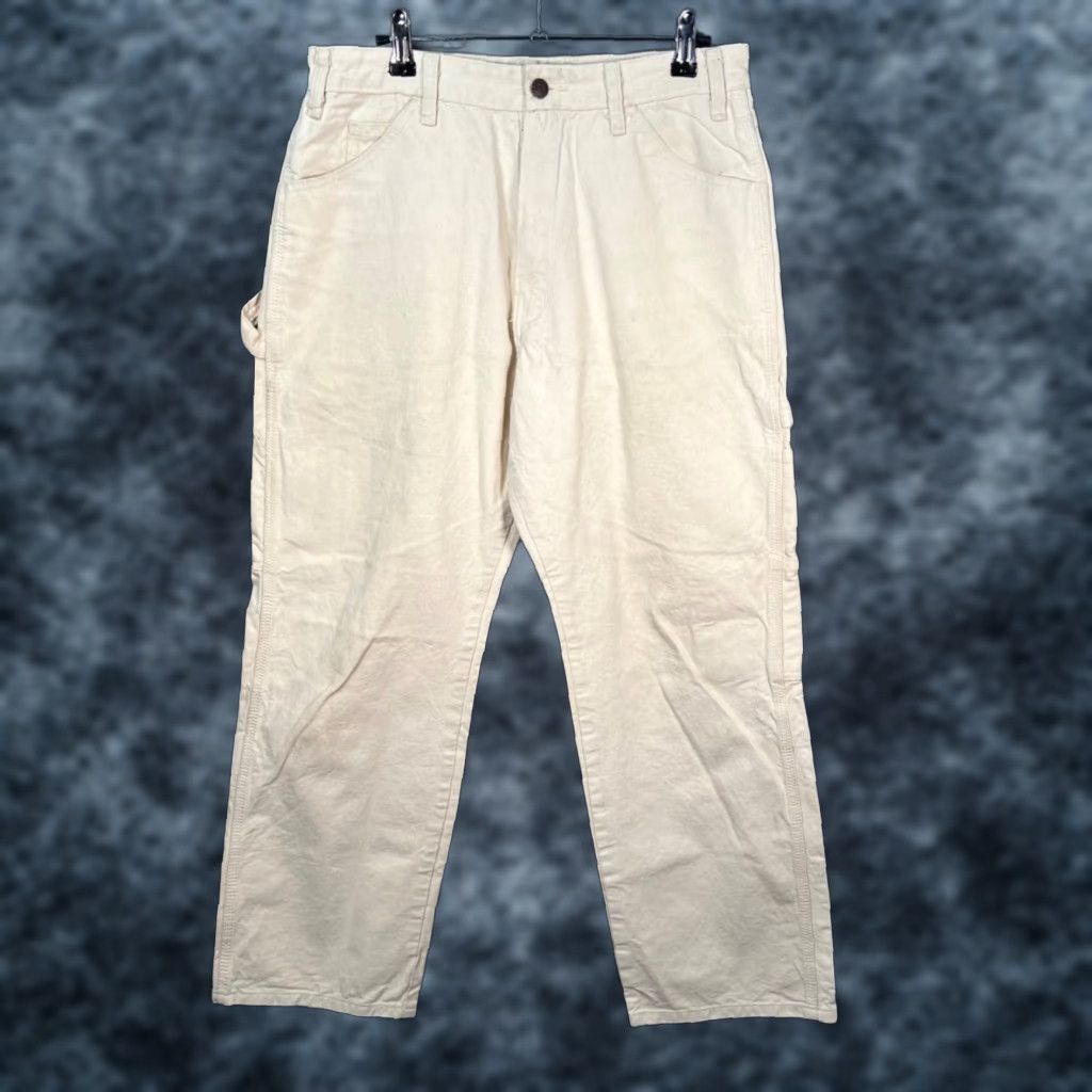 Dickies Dickies Mens Size 32 x 30 Ivory White Carpenter Double Knee Pants 100% Cotton Size US 32 / EU 48 - 1 Thumbnail