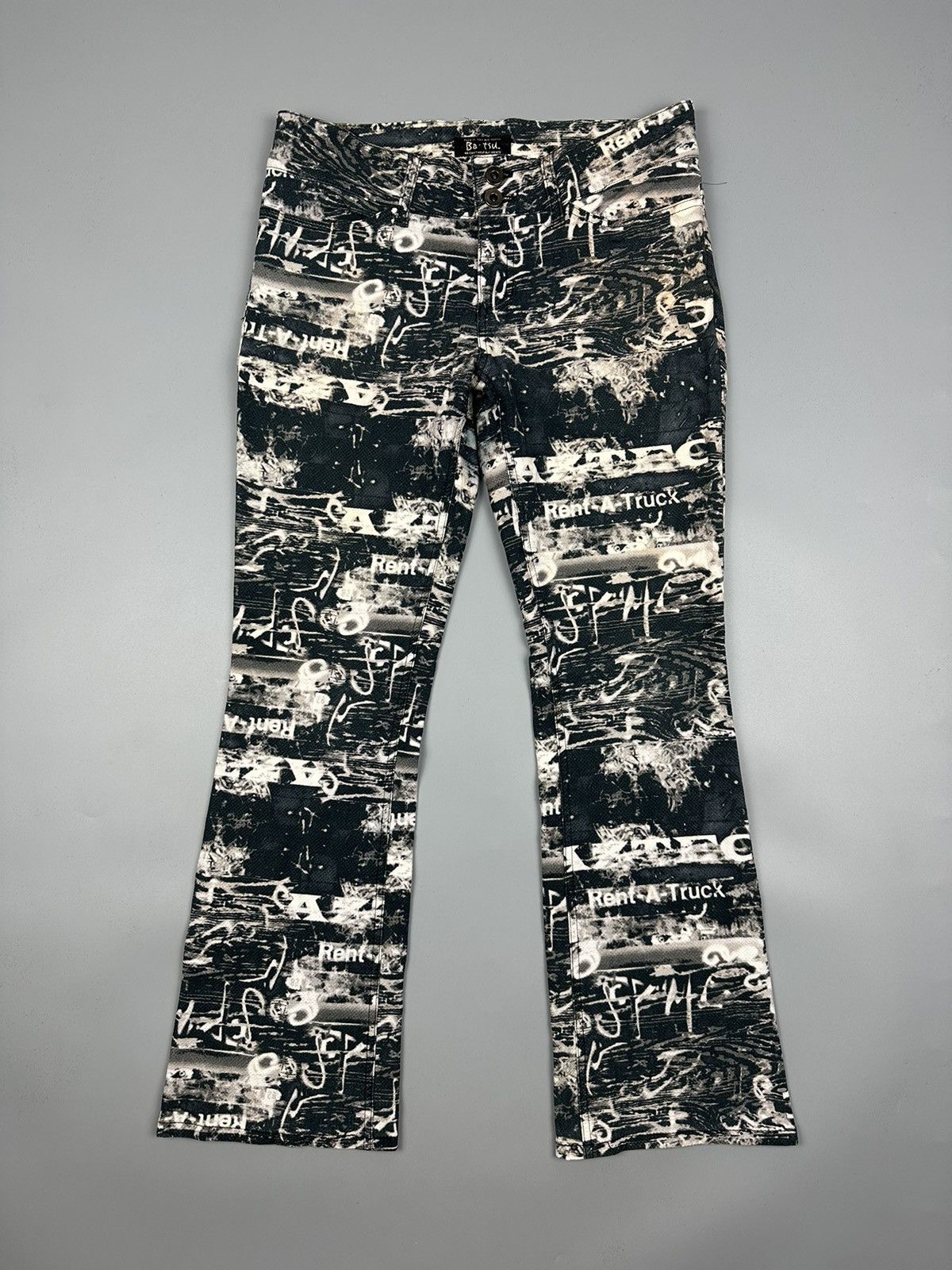 If Six Was Nine × Le Grande Bleu (L.G.B.) 🔥Sick🔥Vintage Batsu Full Printed Flared Pants Size US 32 / EU 48 - 1 Thumbnail