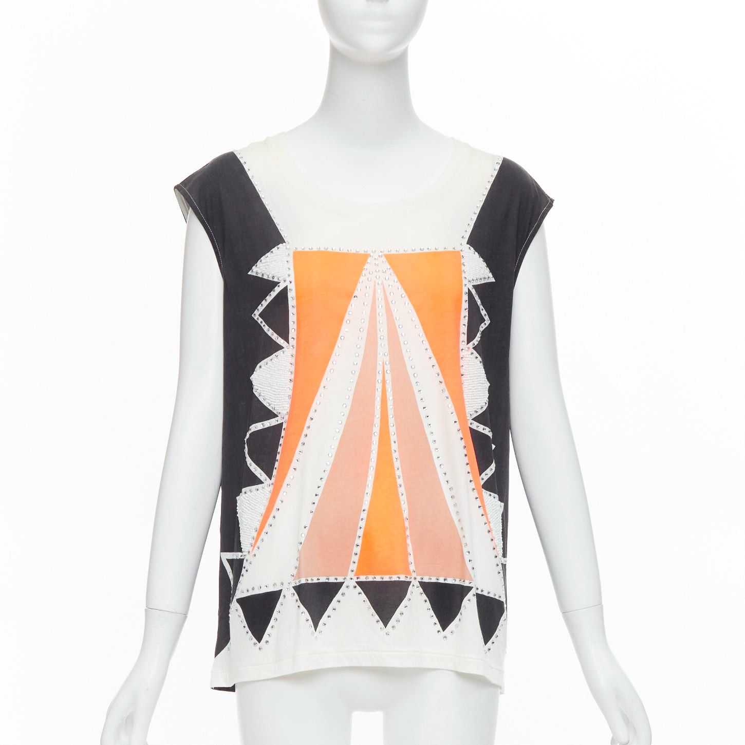 Other SASS & BIDE Love Shady neon orange black crystal embellished cotton tank S Size S / US 4 / IT 40 - 1 Thumbnail