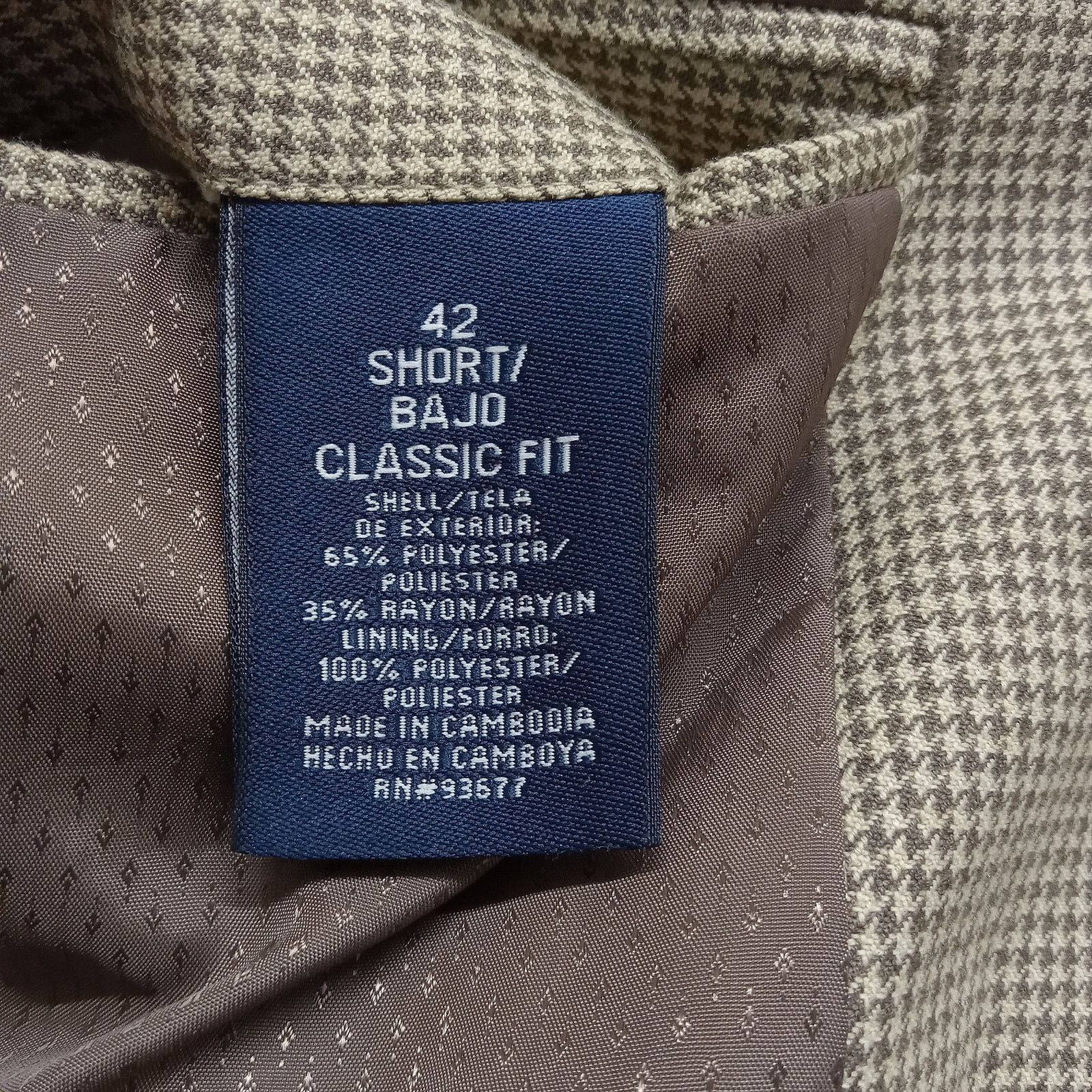 Stafford Stafford Suit Jacket Mens 42 Short Mens Classic Fit Size 42S - 7 Thumbnail