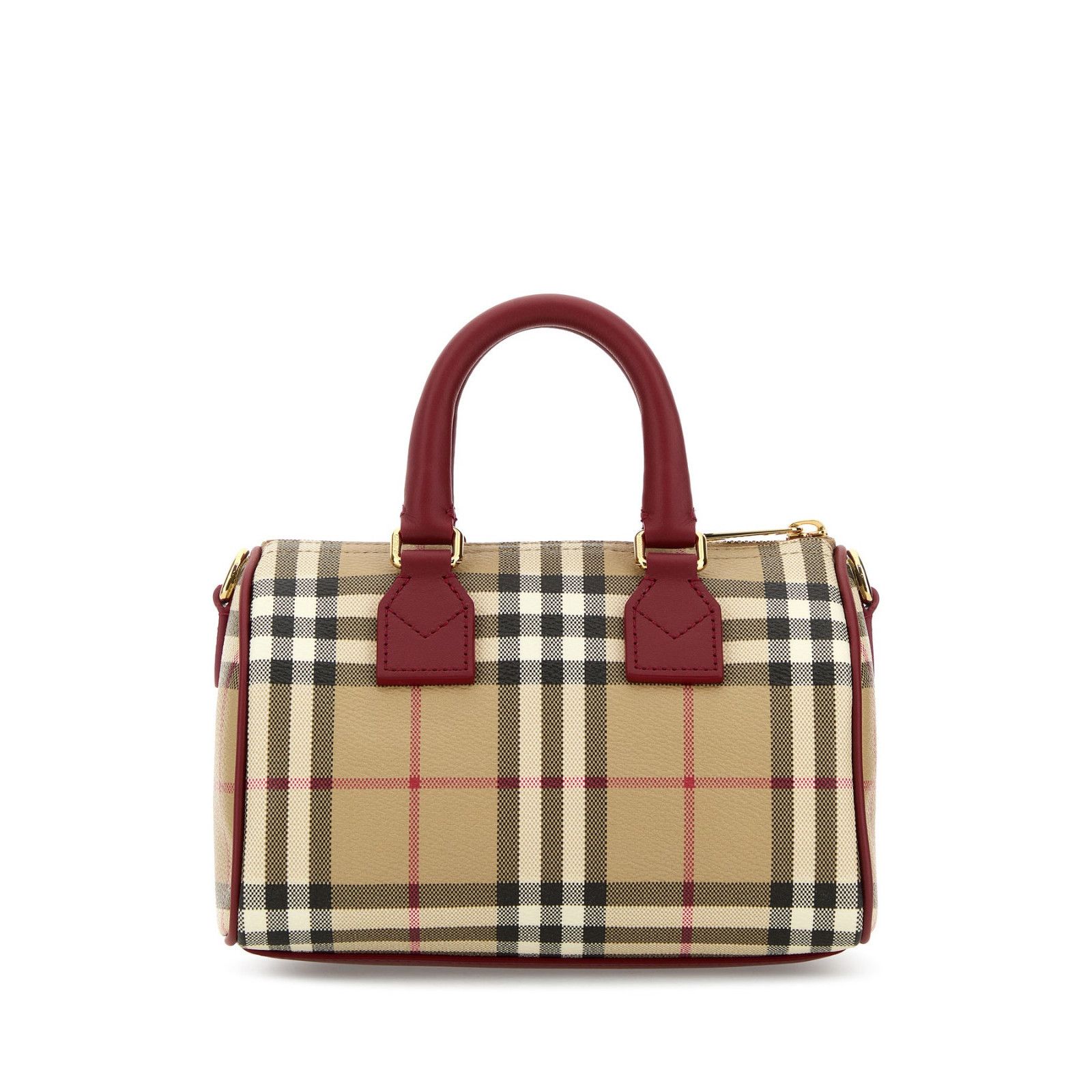 Burberry BURBERRY Bowling Mini Archive beige/ruby red Top Handle Bag Size ONE SIZE - 3 Thumbnail
