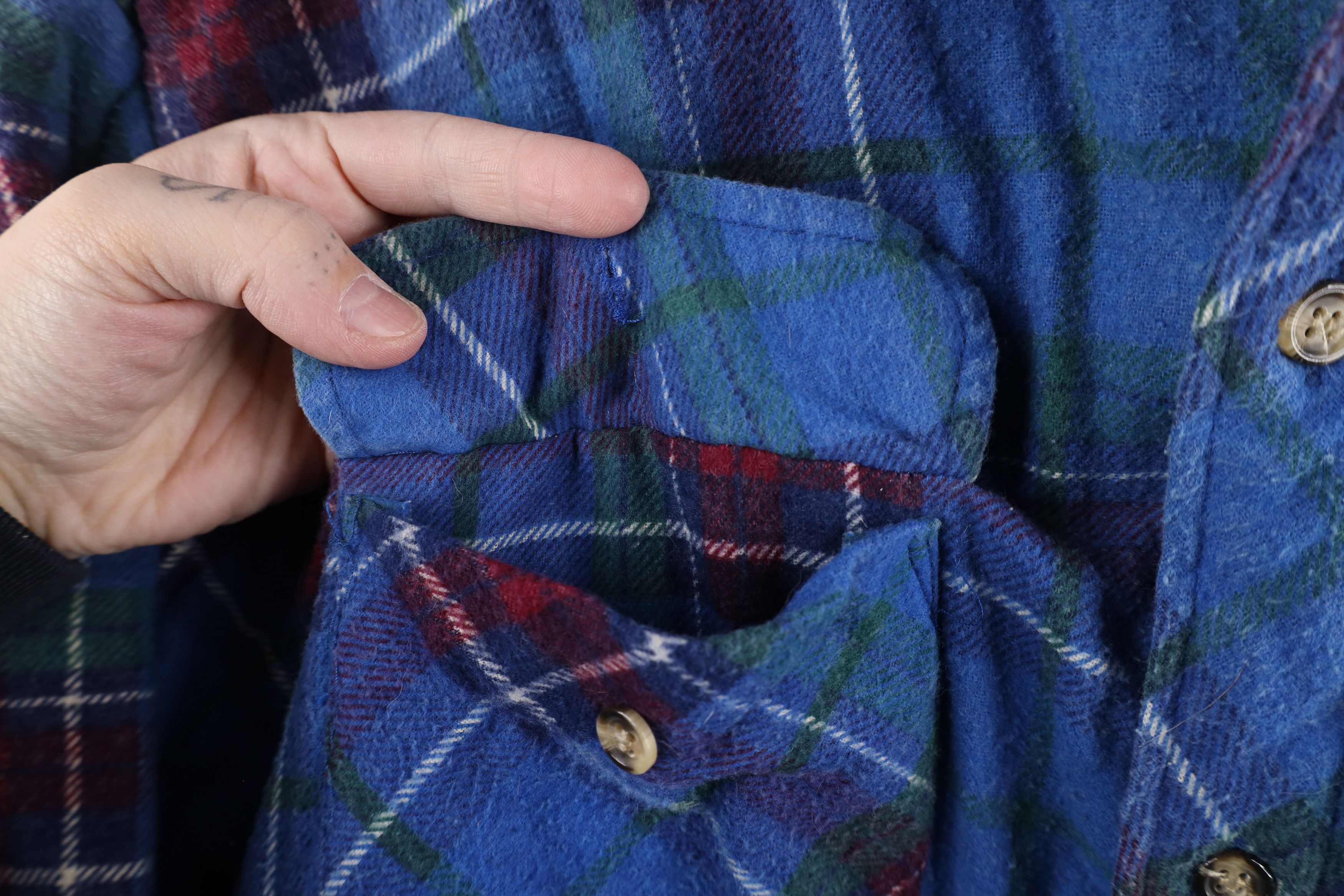 Vintage Vintage 90s Streetwear Quilted Flannel Shirt Jacket Shacket Size US L / EU 52-54 / 3 - 5 Thumbnail