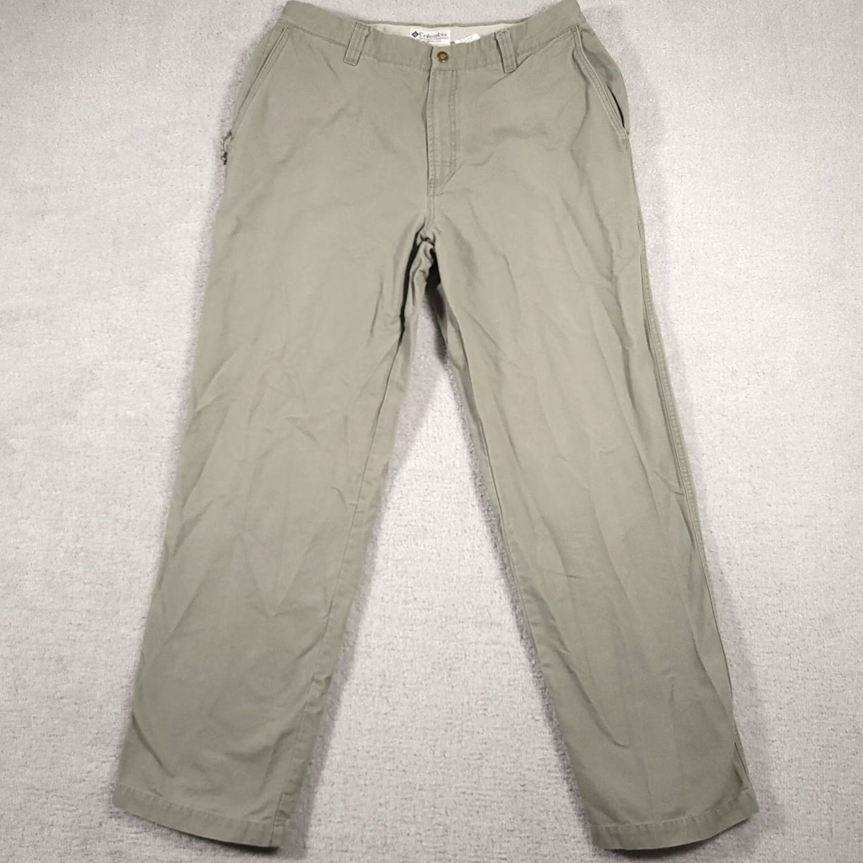 Vintage Columbia Pants Mens 34x32 Beige Canvas Hiking Cotton Zip Pockets 5 Pocket Cargo Regular Straight 5-Pocket Design Mens Size US 34 / EU 50 - 2 Thumbnail