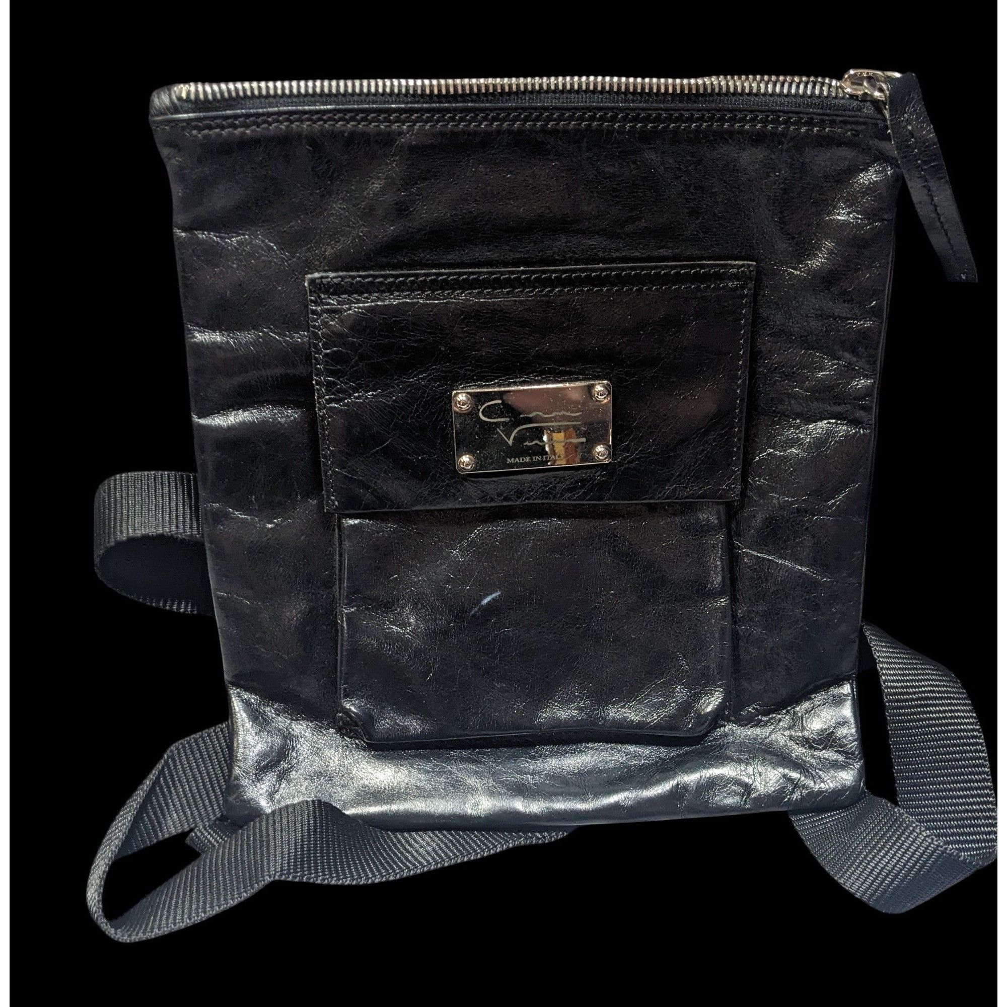 Other Vintage Designer Italian Leather Black Crossbody Bag Size ONE SIZE - 1 Thumbnail