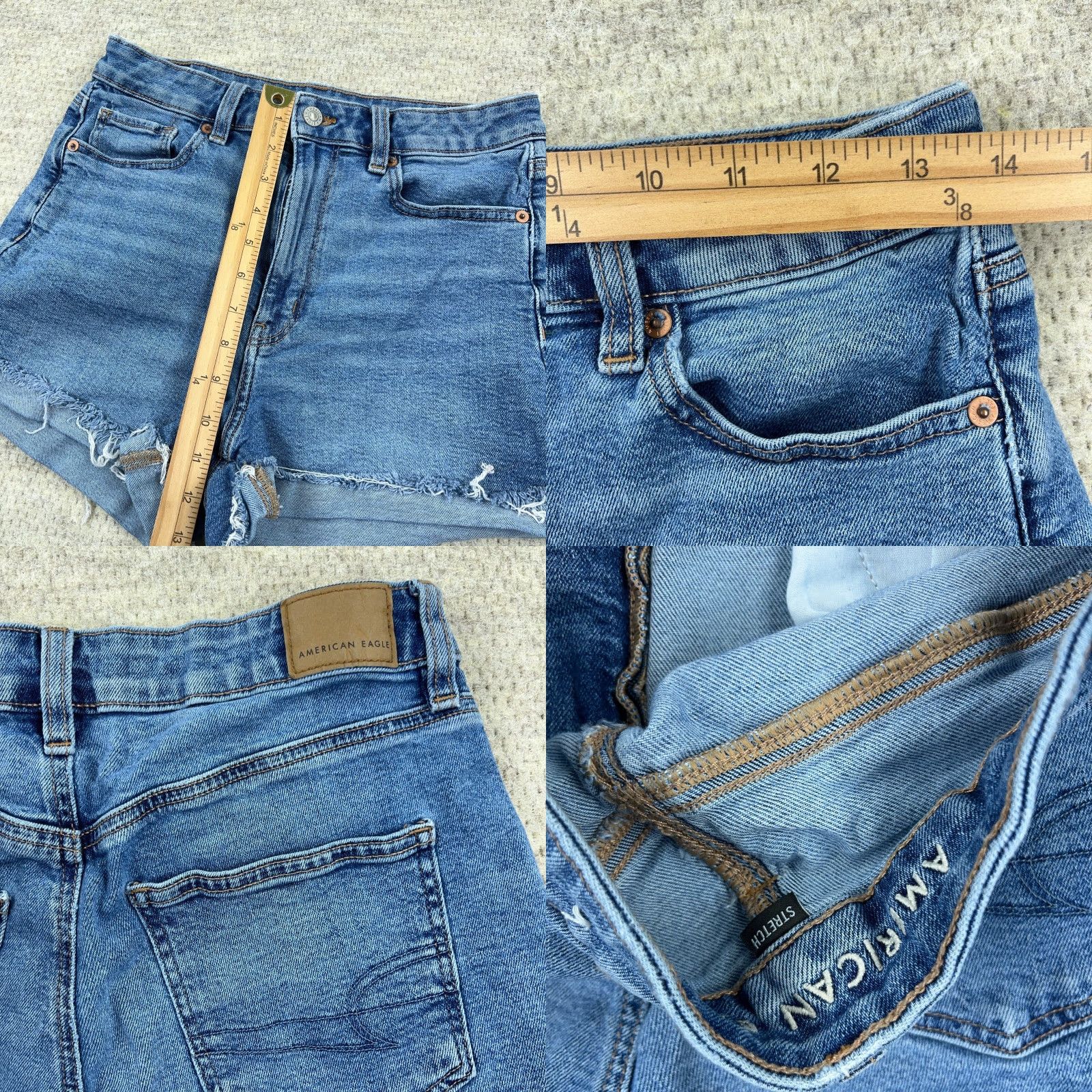 American Eagle Outfitters American Eagle Outfitters Mom Shorts Women 6 Denim Light Blue Cargo Baggy 5-Pocket Stretch Cuffed Size 28" / US 6 / IT 42 - 8 Thumbnail