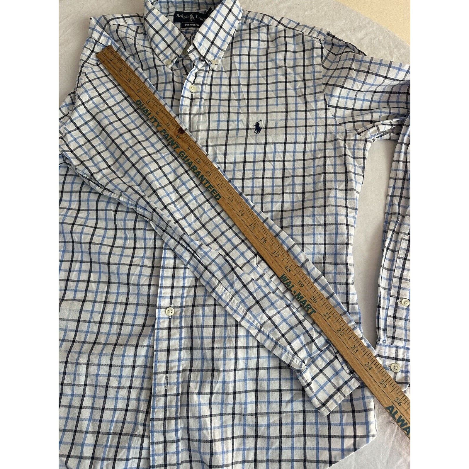 Ralph Lauren Ralph Lauren Custom Fit Button Medium Shirt White Blue/Pony Size US M / EU 48-50 / 2 - 11 Thumbnail