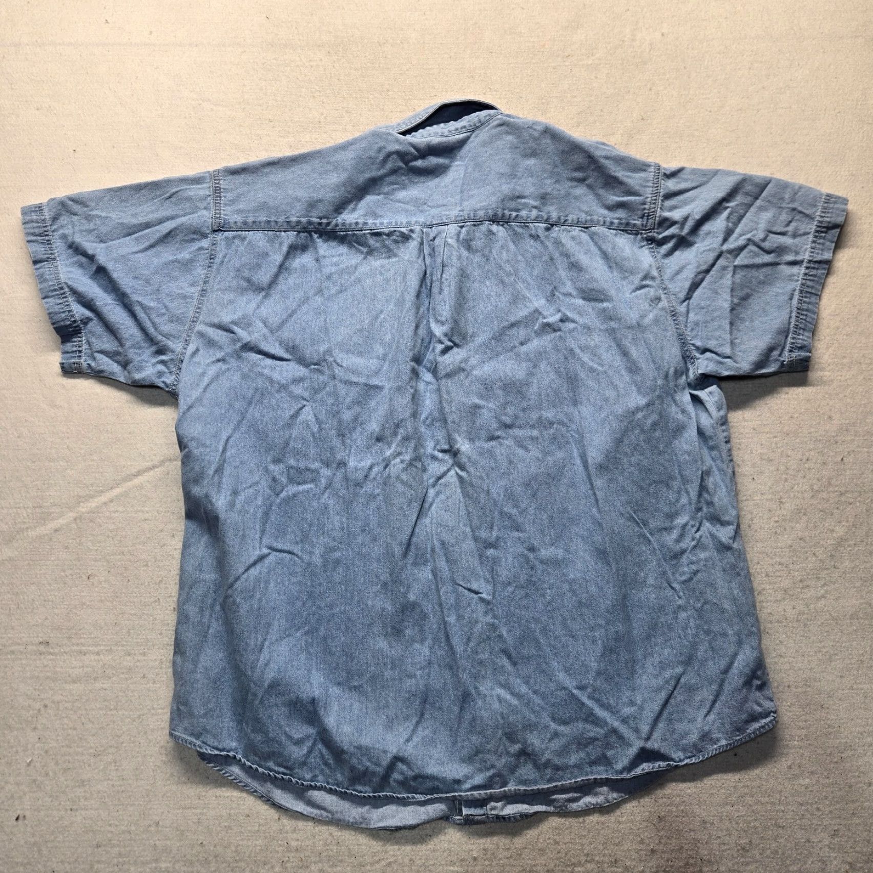 Faded Glory Faded Glory Denim Shirt Button-Up 2XL Men's Embroidered Republican Elephant Blue Denim Shirt 2XL Mens Size US XXL / EU 58 / 5 - 8 Thumbnail