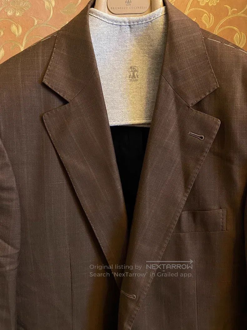 Brunello Cucinelli Brunello Cucinelli Single-breasted suit, wool, linen, and Size 50L - 2 Thumbnail
