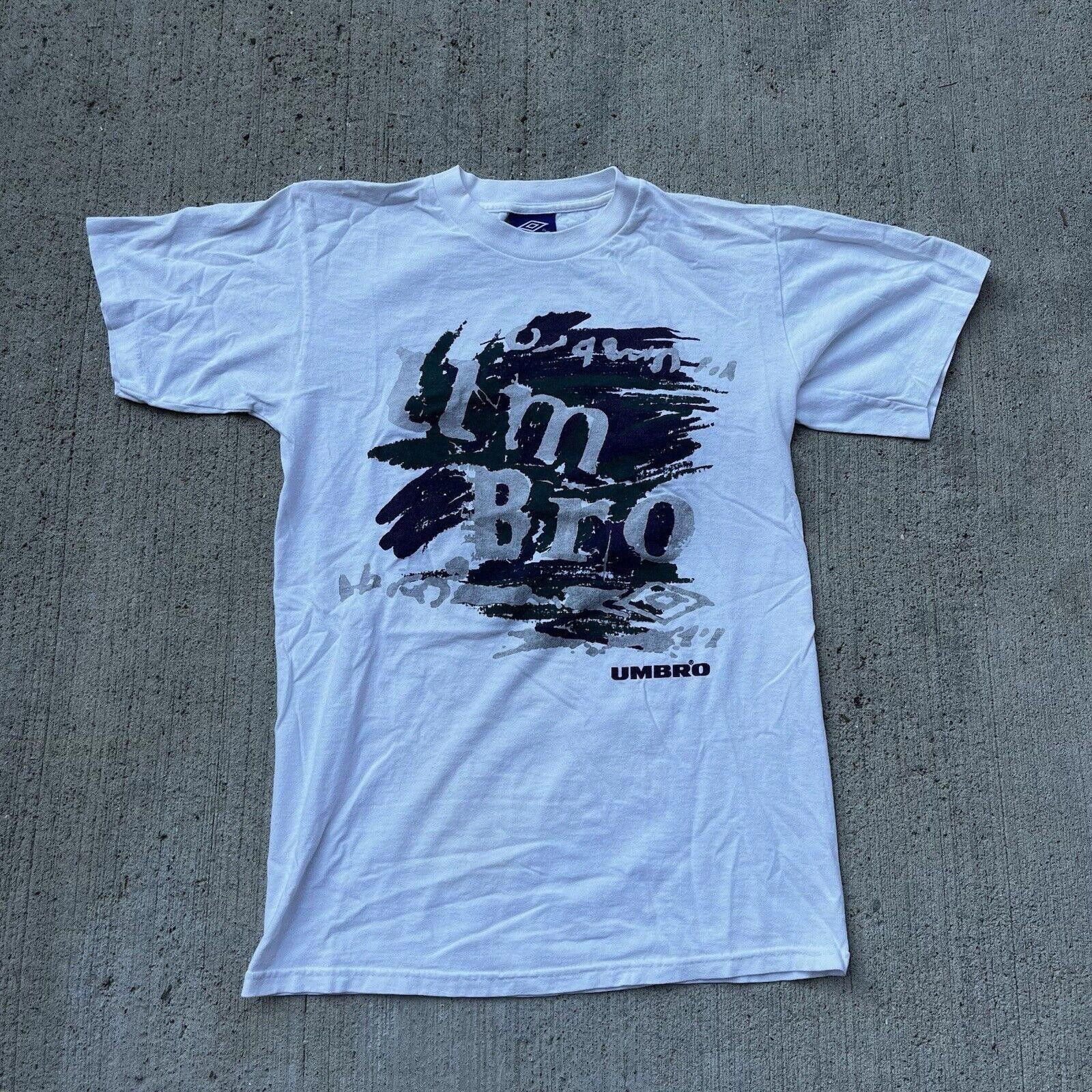 Umbro Vtg 90's White Umbro Spellout Logo Soccer T-shirt Small Size US S / EU 44-46 / 1 - 1 Thumbnail