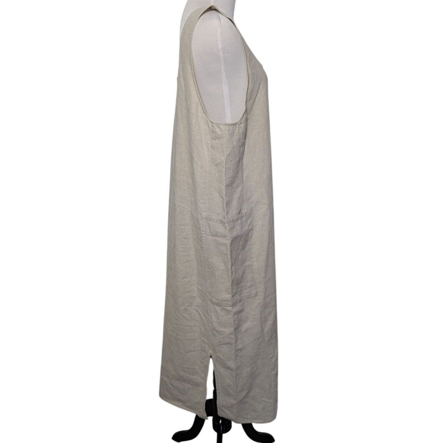Designer J Peterman Linen Blend Midi Dress Womens Size Medium Beige Size M / US 6-8 / IT 42-44 - 9 Thumbnail