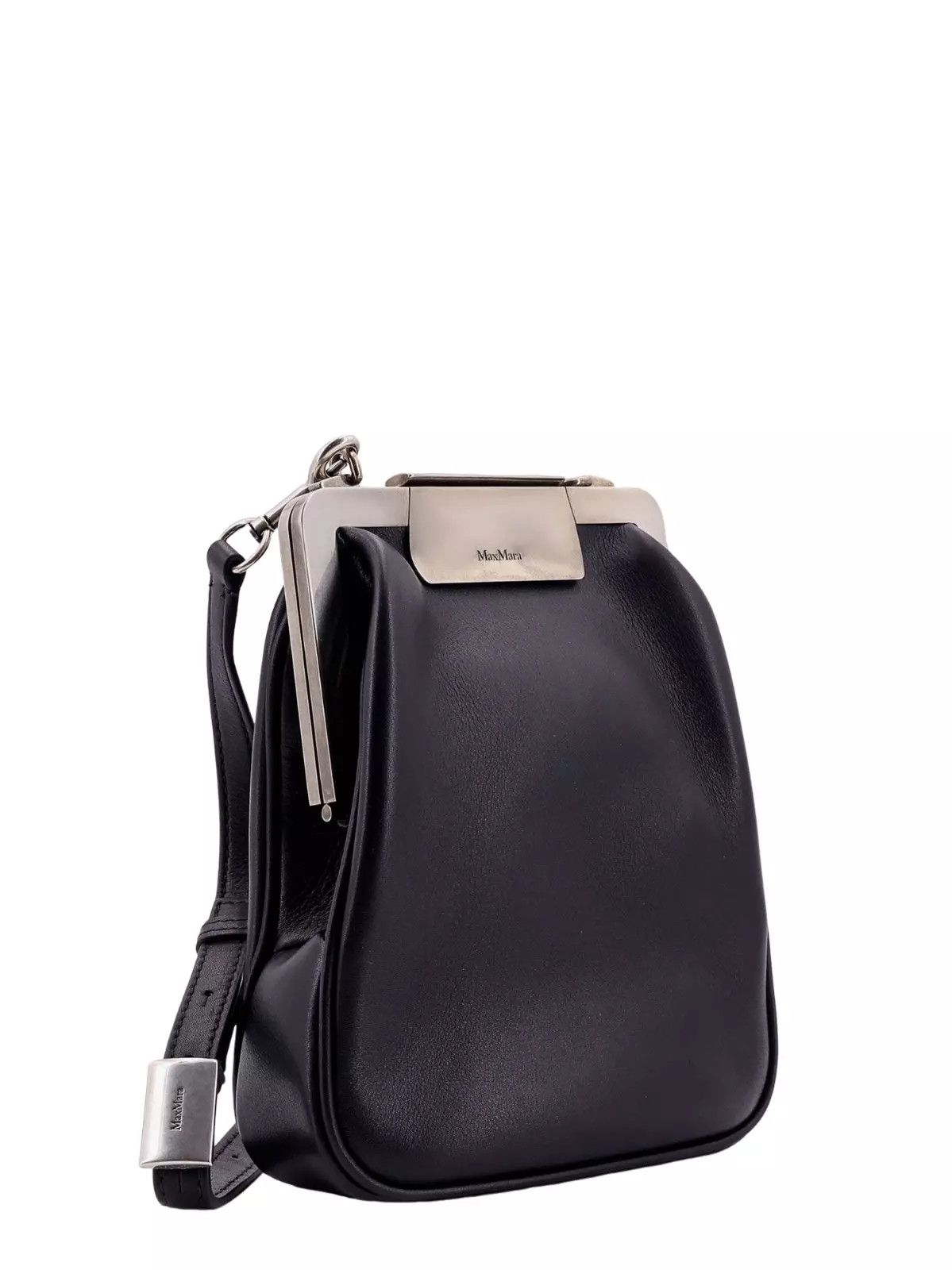 Max Mara MAX MARA Black Leather Vertical Shoulder Bag New Size ONE SIZE - 3 Thumbnail