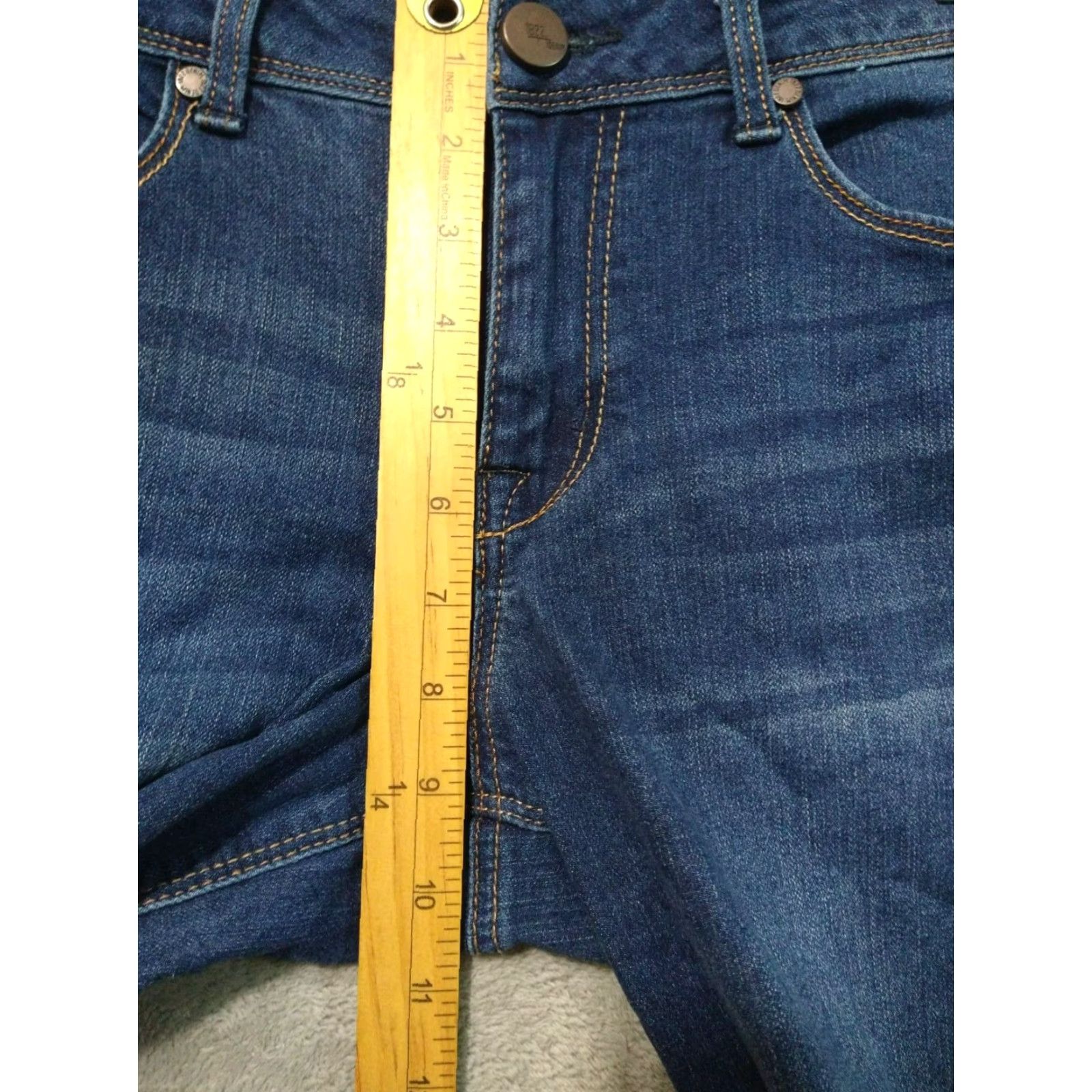 Denime VINTAGE 1822 Jeans Womens 8 Blue Denim Adrianna Skinny Mid Rise Ankle Distressed Dark Pattern: Solid 5-Pocket Design Size 30" / US 8 / IT 44 - 4 Thumbnail