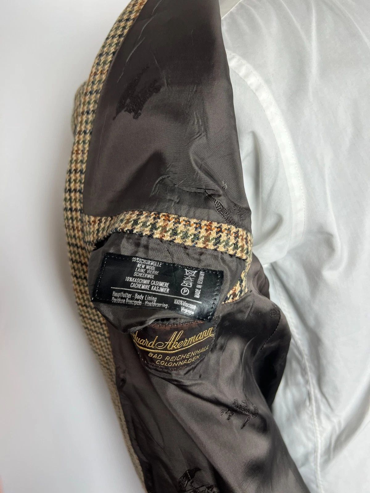 Burberry Burberrys Multicolor Houndstooth Wool Cashmere Blazer Jacket Size 46R - 13 Thumbnail