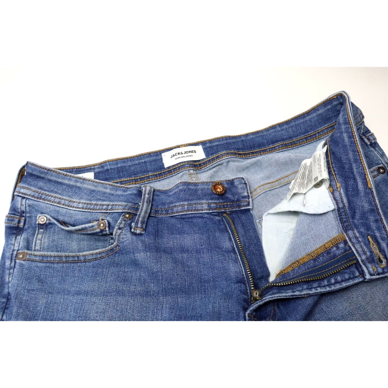 Jack & Jones JACK & JONES Skinny Liam Jeans Men's W34/L30 Blue Faded Whiskered Zip Fly Size US 34 / EU 50 - 4 Thumbnail