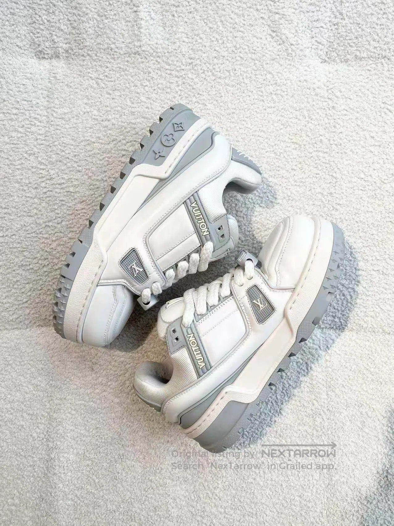 Louis Vuitton Louis Vuitton Gray and white fat ding-board shoes| Size US 7.5 / IT 37.5 - 3 Thumbnail