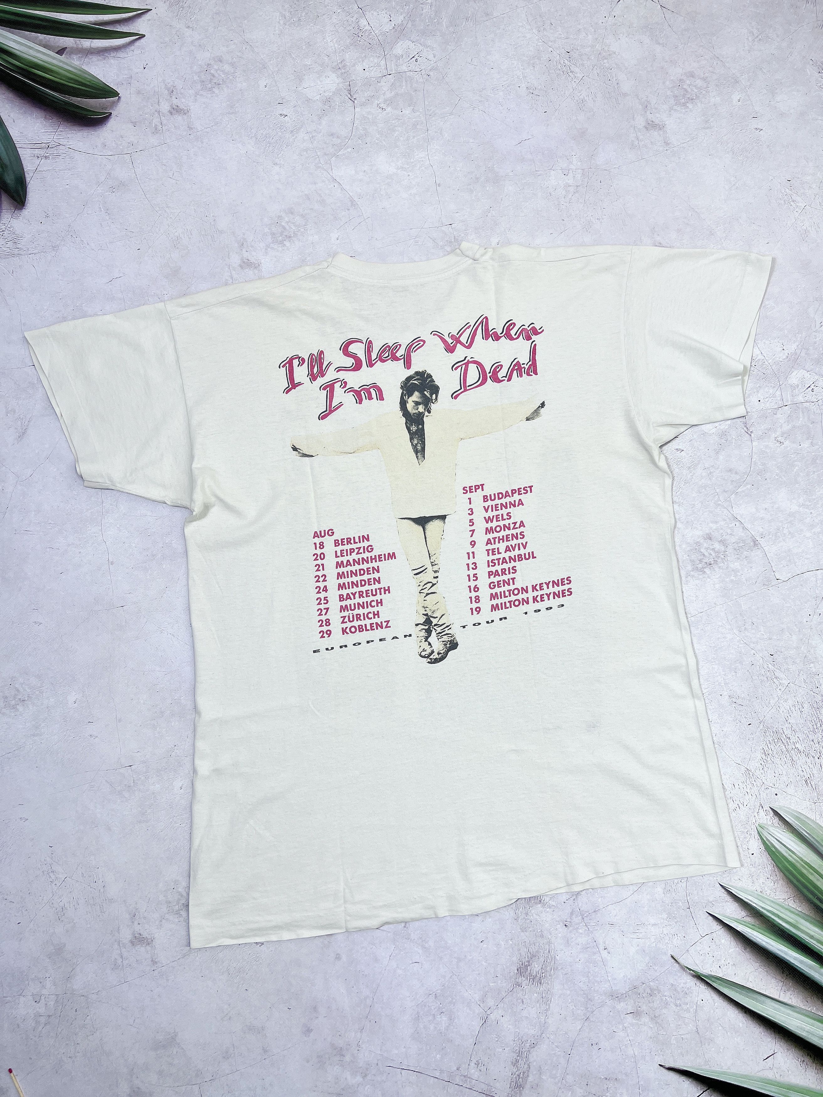 Band Tees × Bon Jovi × Vintage Bon Jovi T-Shirt 1993 I'll Sleep When I'm Dead Eropean Tour Size US L / EU 52-54 / 3 - 16 Thumbnail