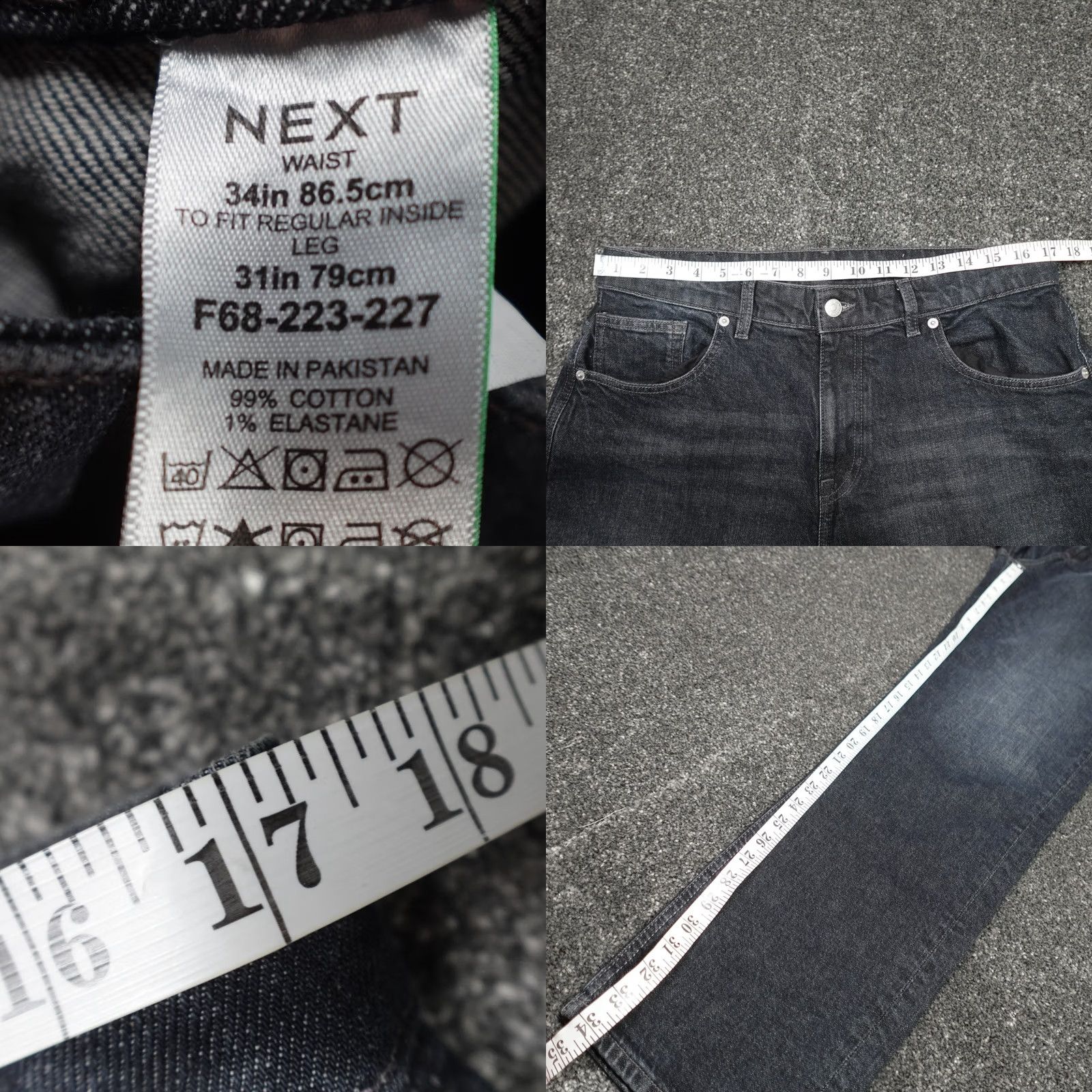 NEXT Next Jeans Men's Regular Straight Stonewashed Blue Size W34 L34 Size US 34 / EU 50 - 8 Thumbnail